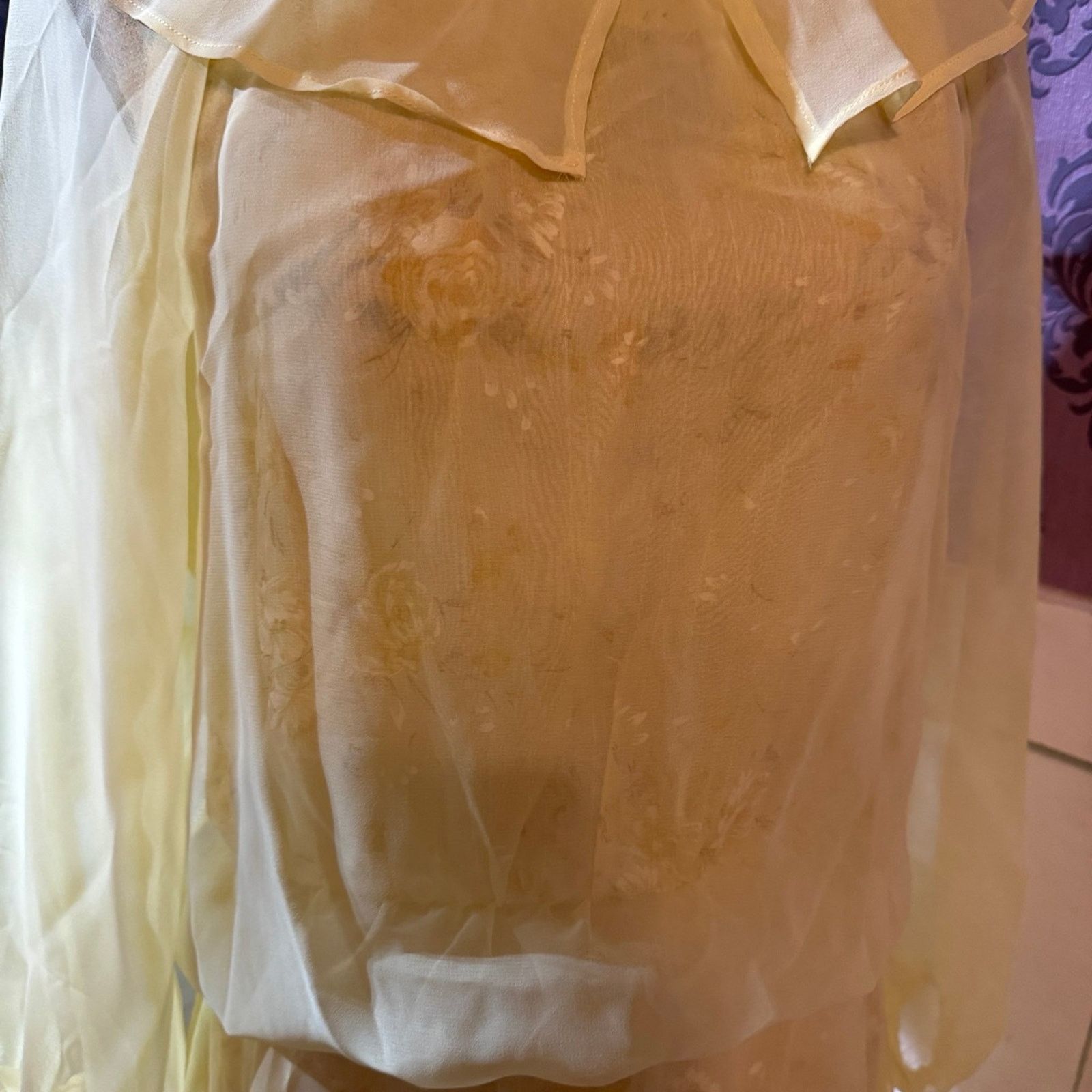 Handmade VTG chiffon overlay floral boho dress Size S / US 4 / IT 40 - 3 Thumbnail