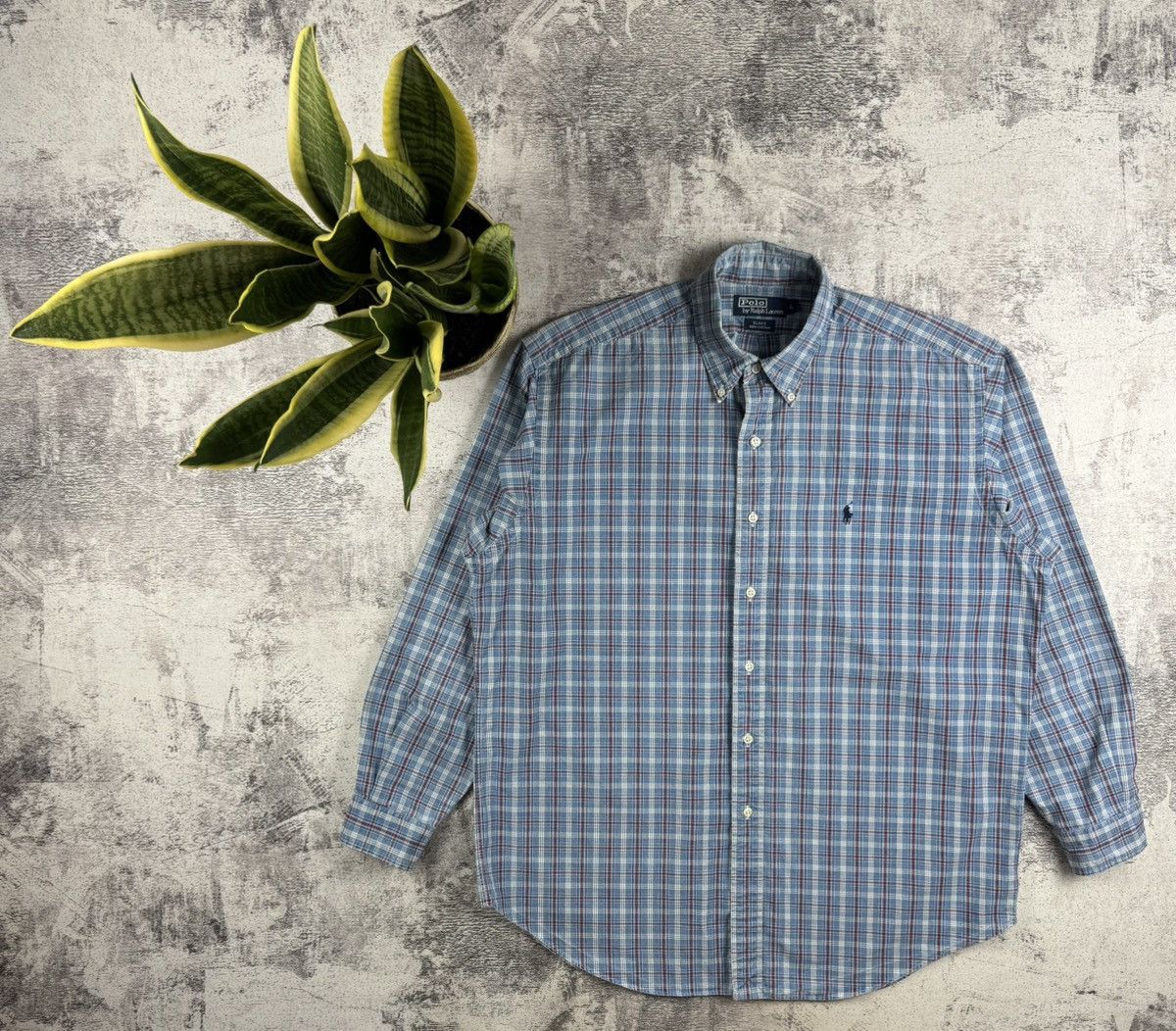 Polo Ralph Lauren Polo Ralph Lauren Blake Plaid Large Button Checked Blue Oxford LongSleeve Shirt Size US L / EU 52-54 / 3 - 1 Thumbnail