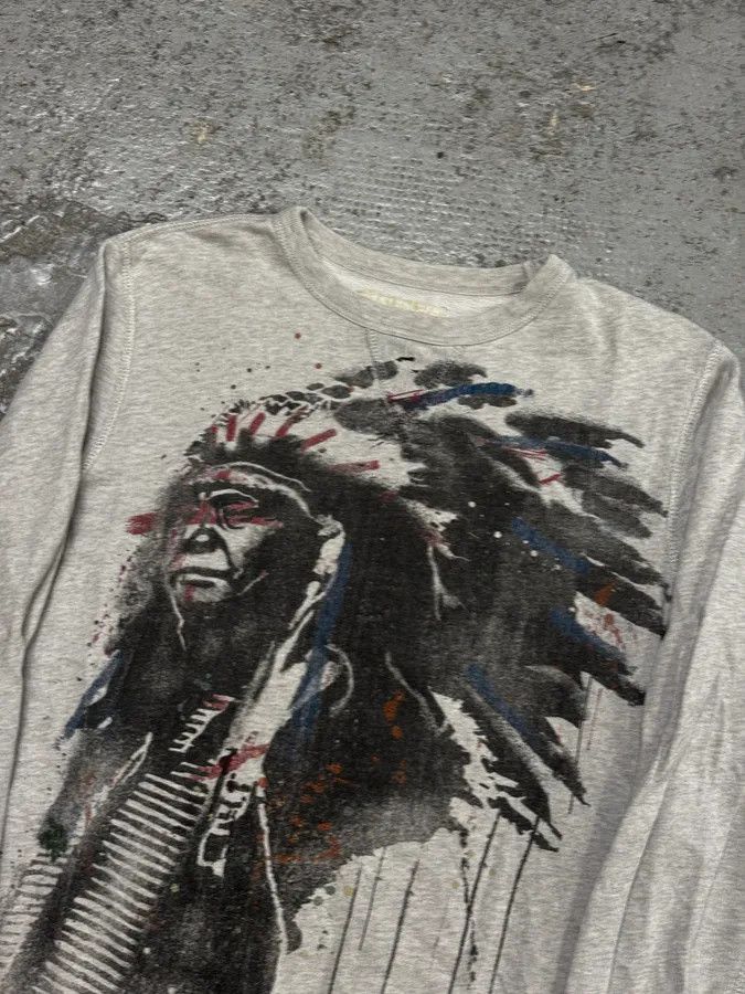 Polo Ralph Lauren 2010s Ralph Lauren Grey Iroquois Portrait Sweater Size US S / EU 44-46 / 1 - 5 Thumbnail