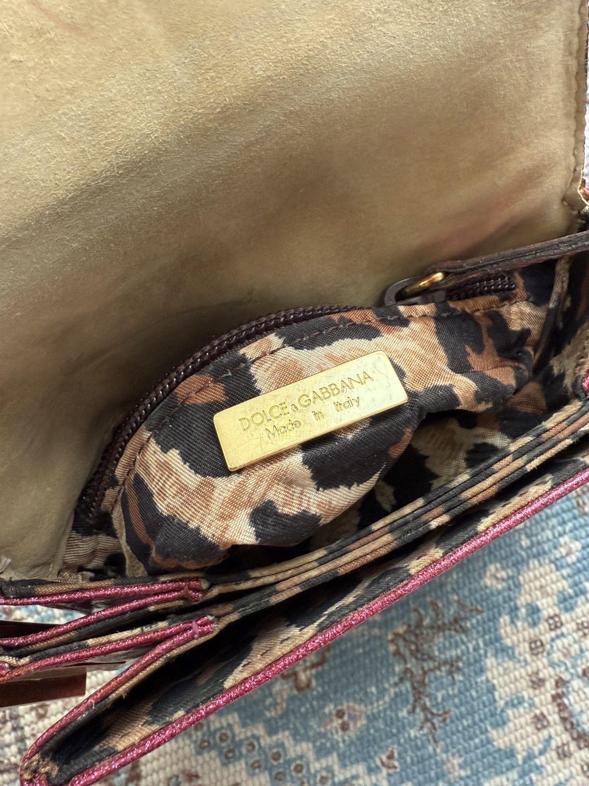 Dolce & Gabbana Archive 2000s Dolce & Gabbana Glitter Leather Small Hand Bag Size ONE SIZE - 8 Thumbnail