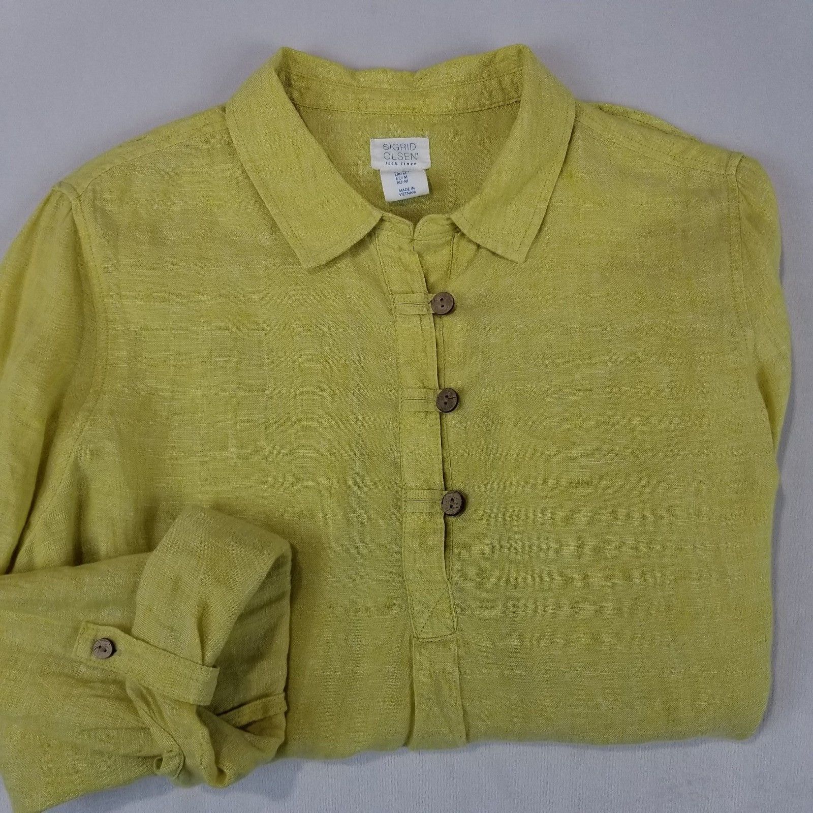 Other Sigrid Olsen 100% Linen Tunic Shirt Medium Lagenlook Artisan Size M / US 6-8 / IT 42-44 - 2 Thumbnail