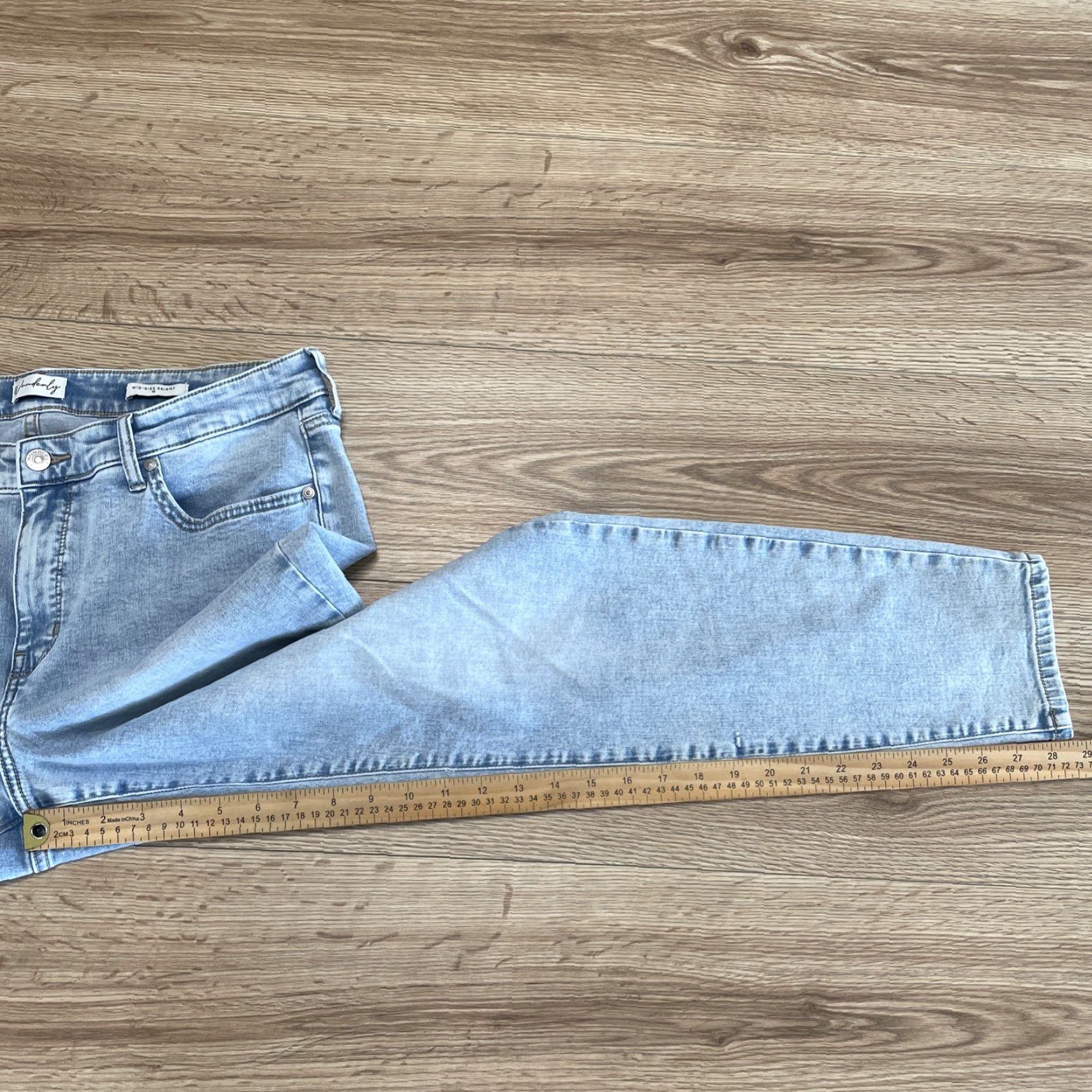 Vintage VINTAGE Wonderly Womens Denim Jeans Skinny Mid Rise Size 16 Blue Light Wash Womens Size 38" / US 16 / IT 52 - 7 Thumbnail