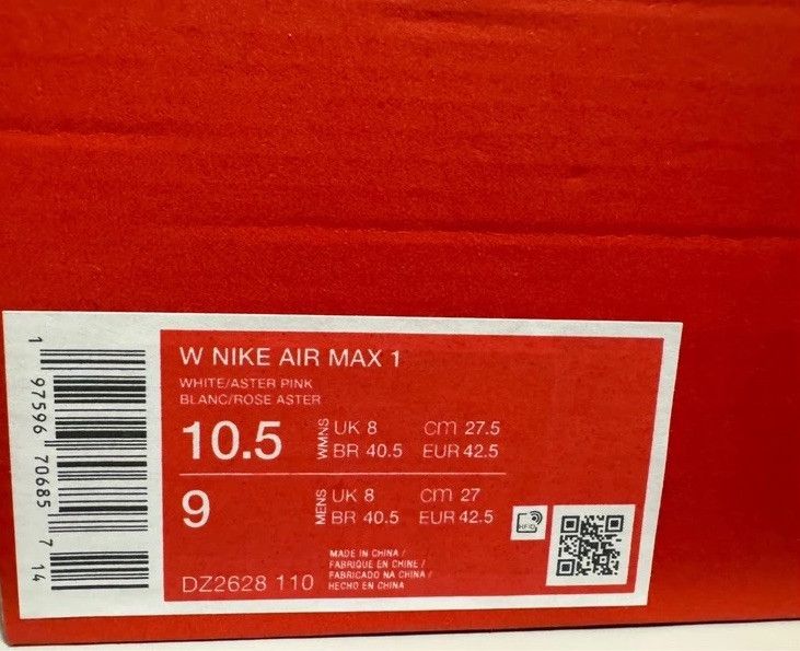 Nike Nike Air Max 1 Aster Pink atmos OG white patta Size US 9 / EU 42 - 7 Thumbnail