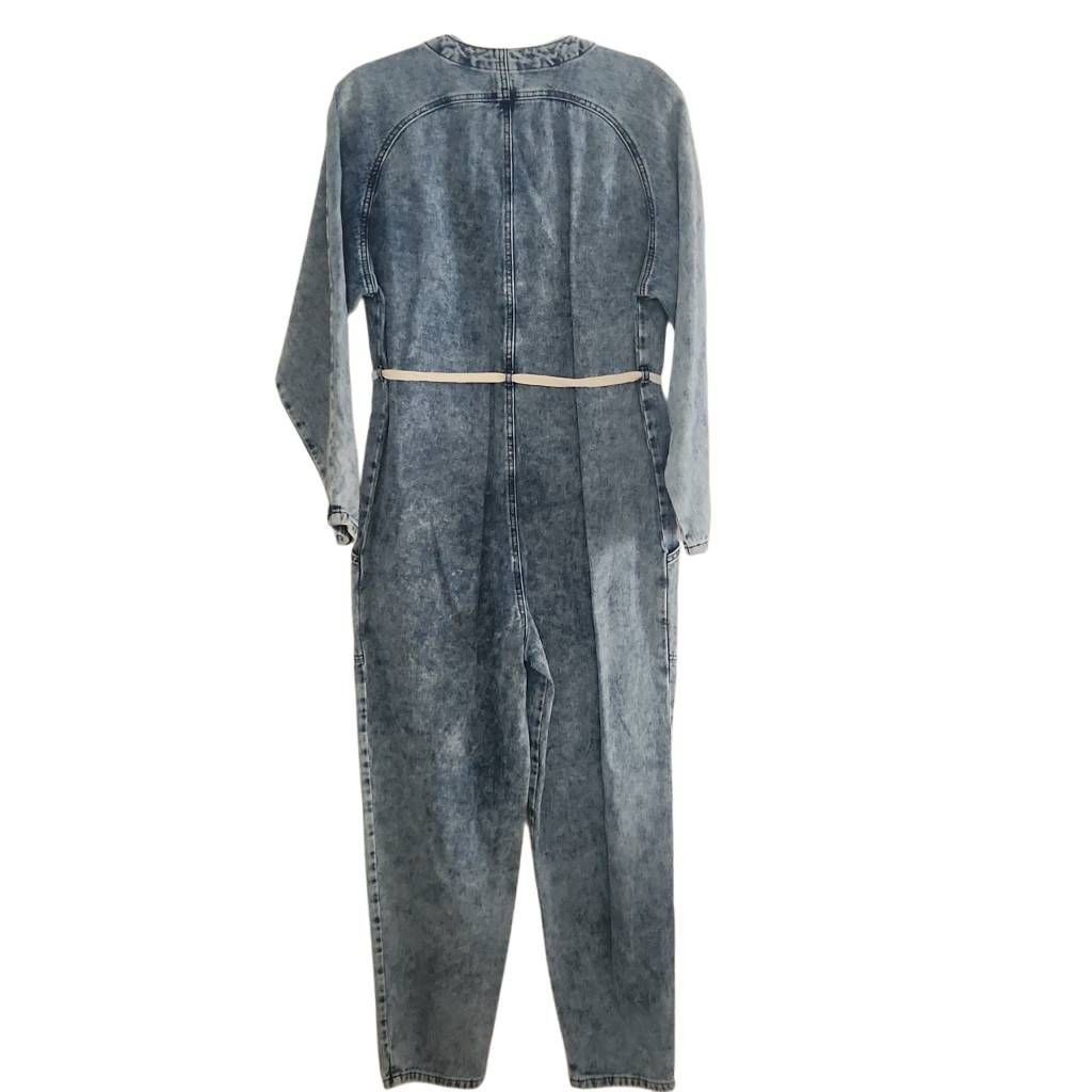 Bdg BDG Women's Size Small Blue Denim V-Neck Button Down Jumpsui Size 28" / US 6 / IT 42 - 2 Thumbnail