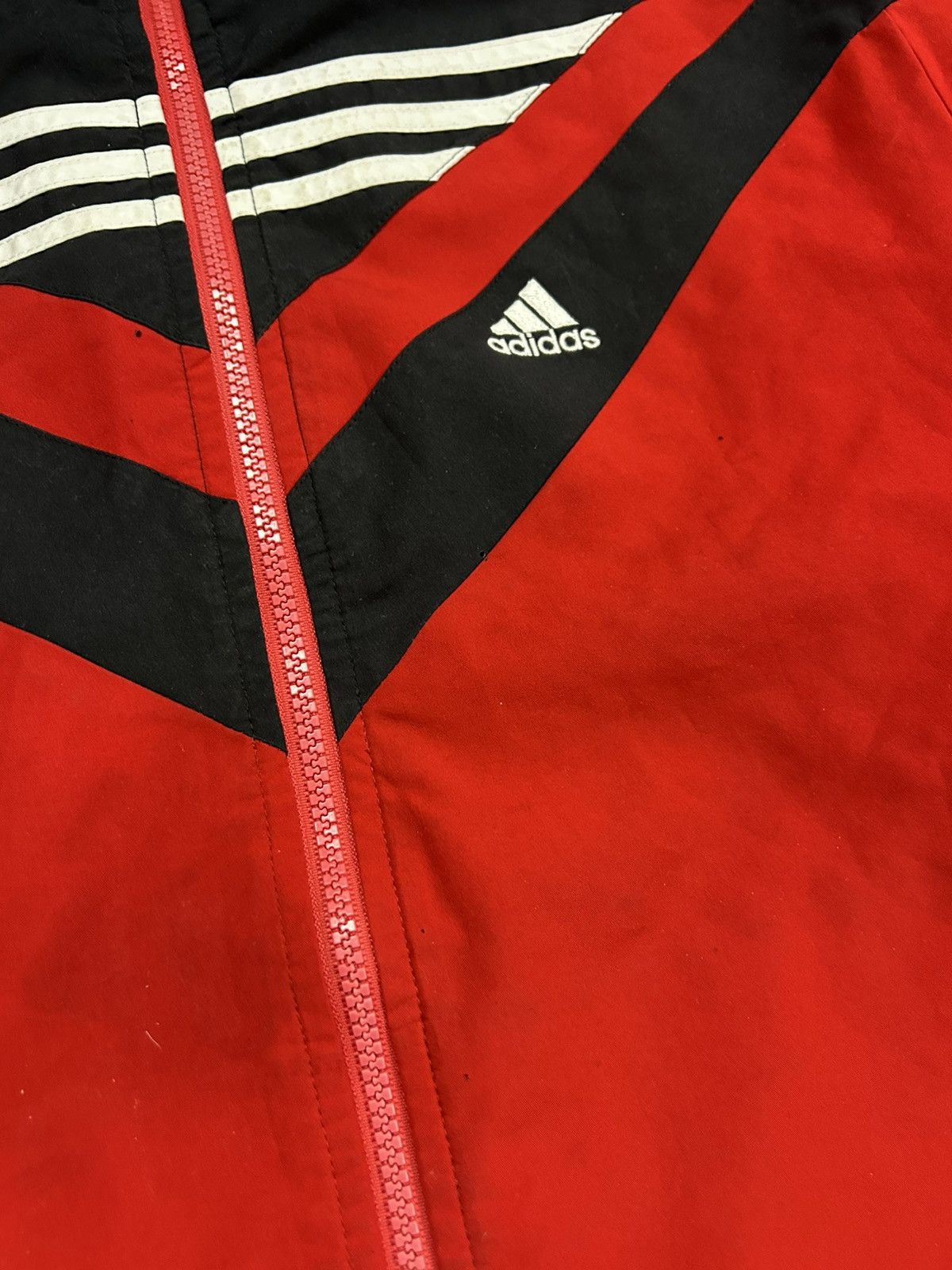 Adidas × Vintage Adidas track suit vintage red black nylon track pants drill Size US S / EU 44-46 / 1 - 4 Thumbnail