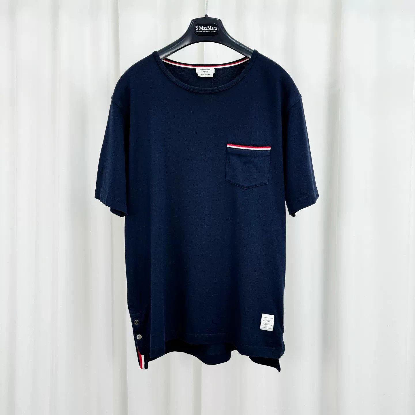 Thom Browne Thom Browne Navy Stripe Pocket Short-Sleeve Size US L / EU 52-54 / 3 - 1 Thumbnail