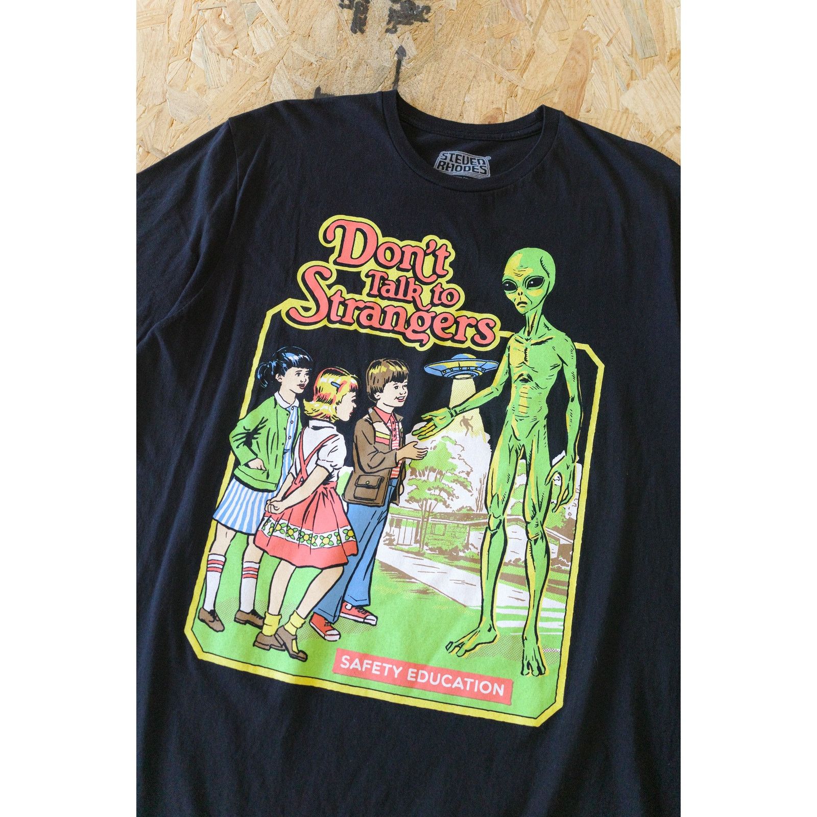 Vintage Vintage Steven Rhodes Art Tee T-Shirt, Black - Large Size US L / EU 52-54 / 3 - 2 Thumbnail