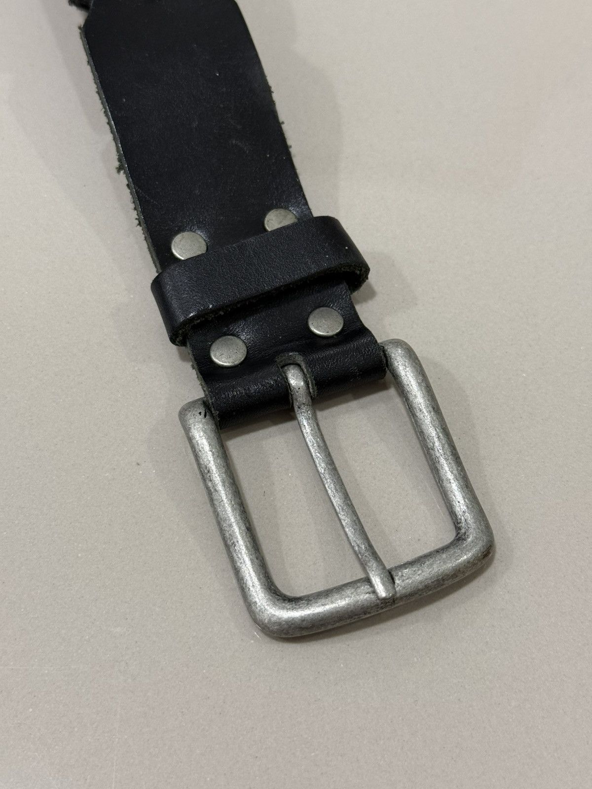 If Six Was Nine Black Leather Belt Size 34 - 6 Thumbnail