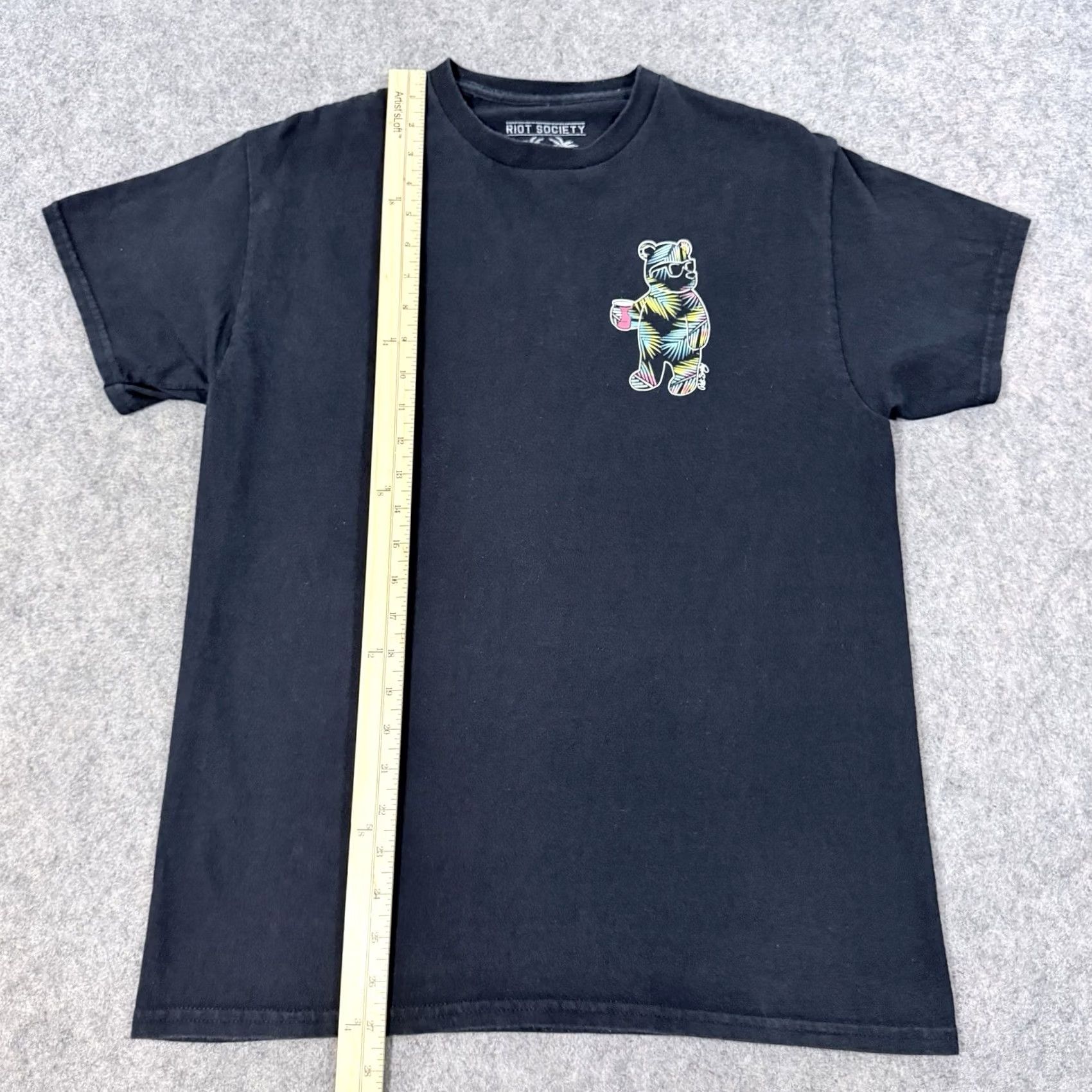 Vintage Riot Society Bear Printed Short Sleeve Crew-Neck T-Shirt Men's M Black Size US M / EU 48-50 / 2 - 4 Thumbnail