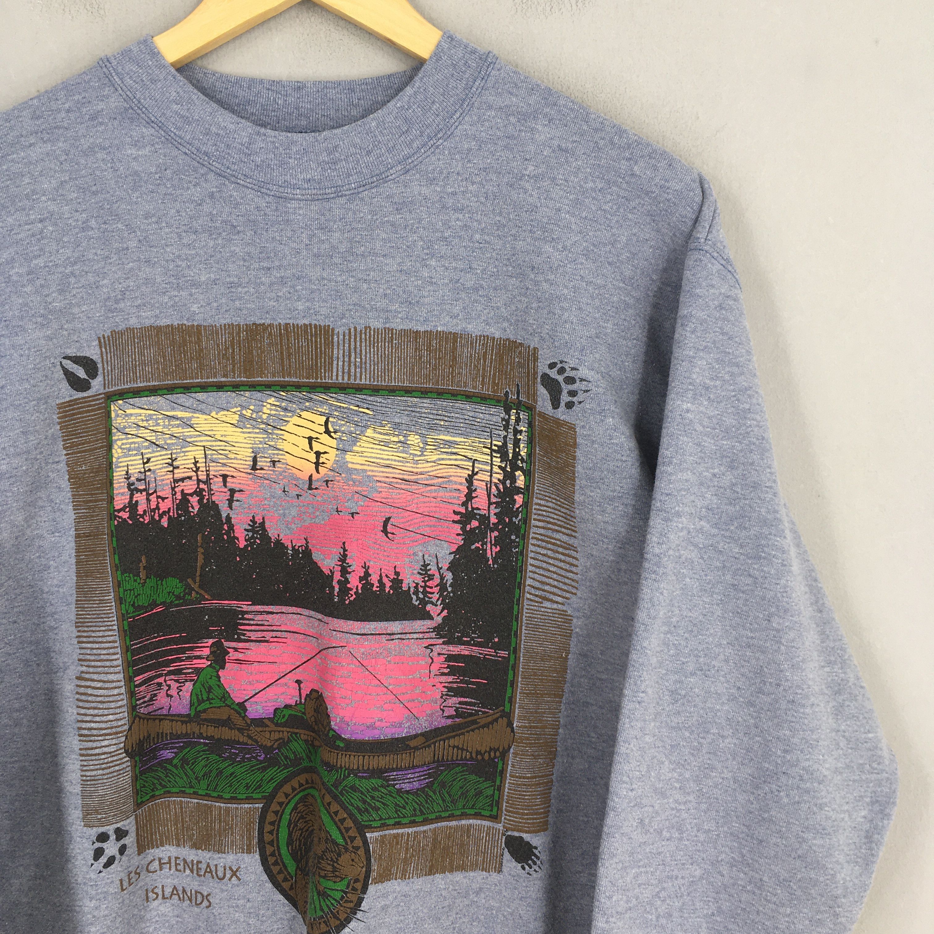 Vintage Les Cheneaux Islands Fishing Fisherman Sweatshirt Large Size US L / EU 52-54 / 3 - 2 Thumbnail