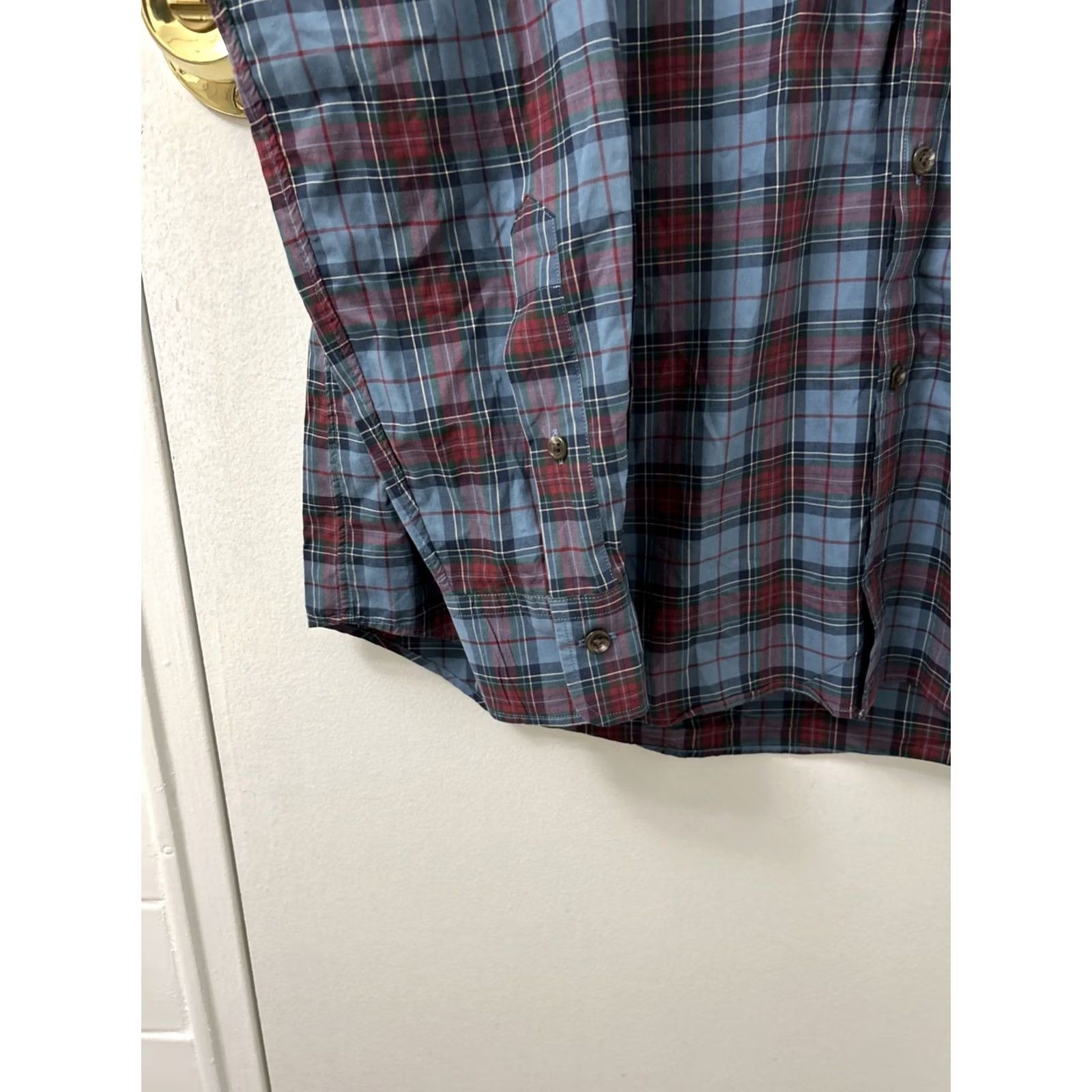 Polo Ralph Lauren Polo Ralph Lauren Shirt Mens L Blue Red 100% Cotton Stretch Plaid Button Up L/S Mens Regular Modern Classic Mens Shirt Size US L / EU 52-54 / 3 - 6 Thumbnail