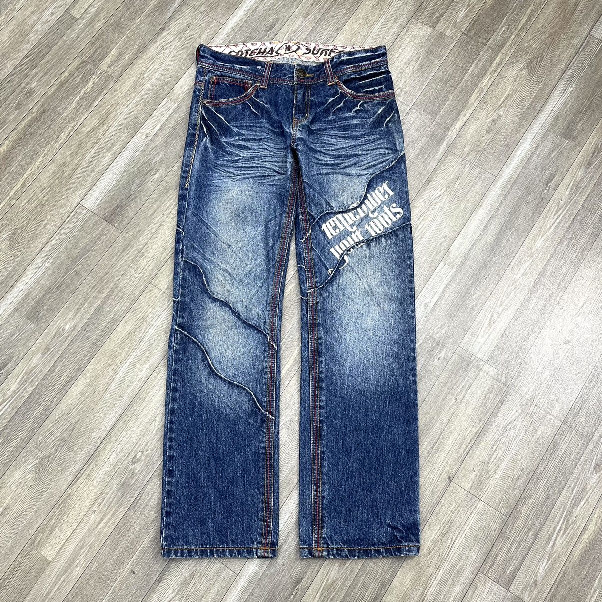 Gotcha × Vintage Vintage Gotcha Big Logo Distressed Faded Denim Jeans Size US 32 / EU 48 - 16 Thumbnail