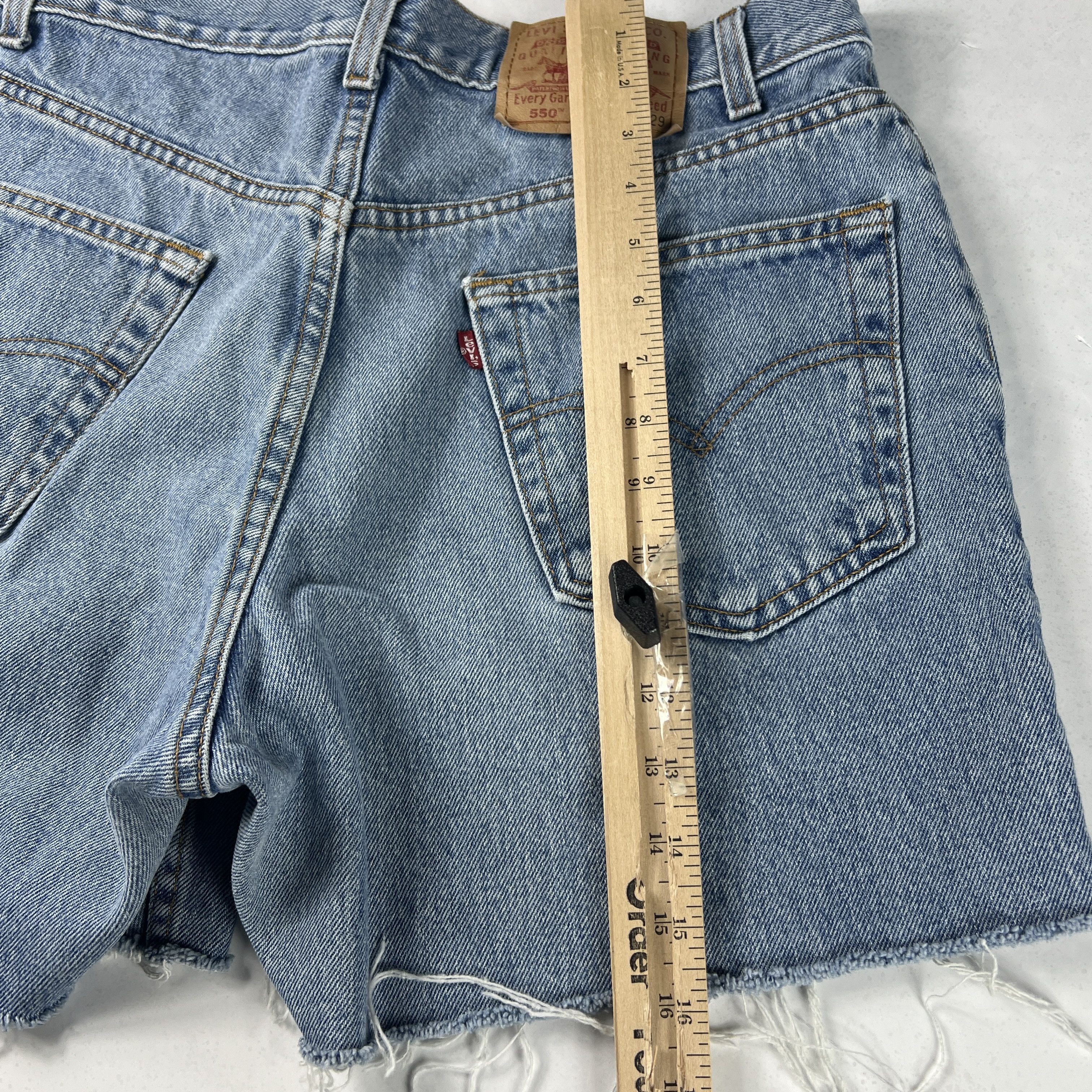 Levi's × Vintage Y2K` Levi's Jean Shorts 550 Faded Cut Off Cotton Denim Jorts Size US 34 / EU 50 - 12 Thumbnail