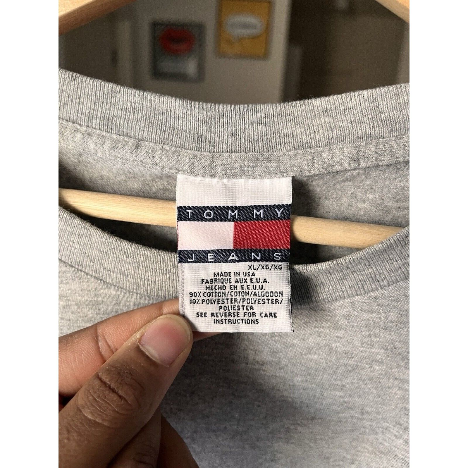 Tommy Hilfiger VINTAGE TOMMY HILFIGER TOMMY JEANS GREY LONG SLEEVE T SHIRT Size US XL / EU 56 / 4 - 4 Thumbnail