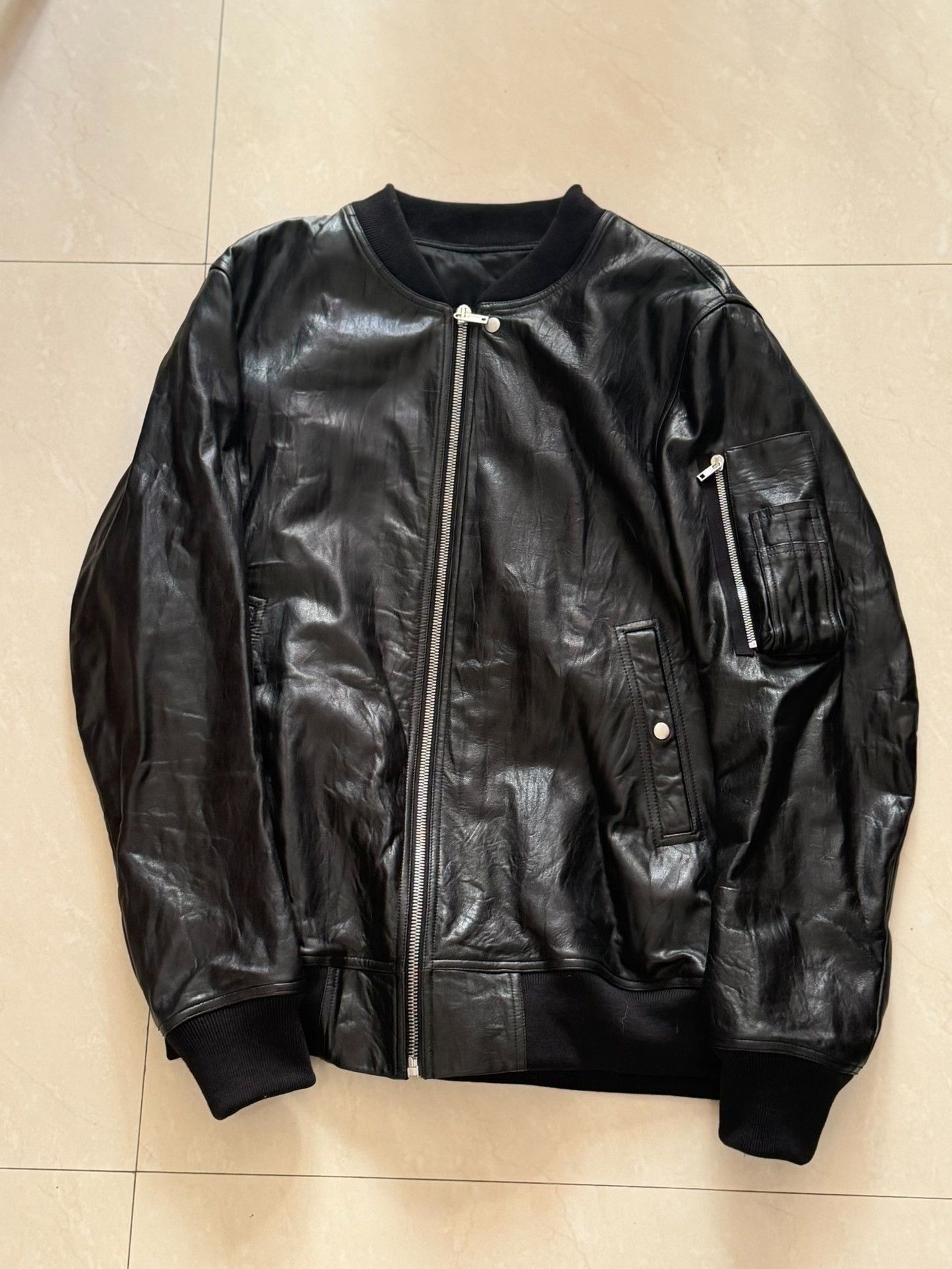 Rick Owens Rick Owens RO Leather Jacket Ma1 Size US L / EU 52-54 / 3 - 1 Thumbnail