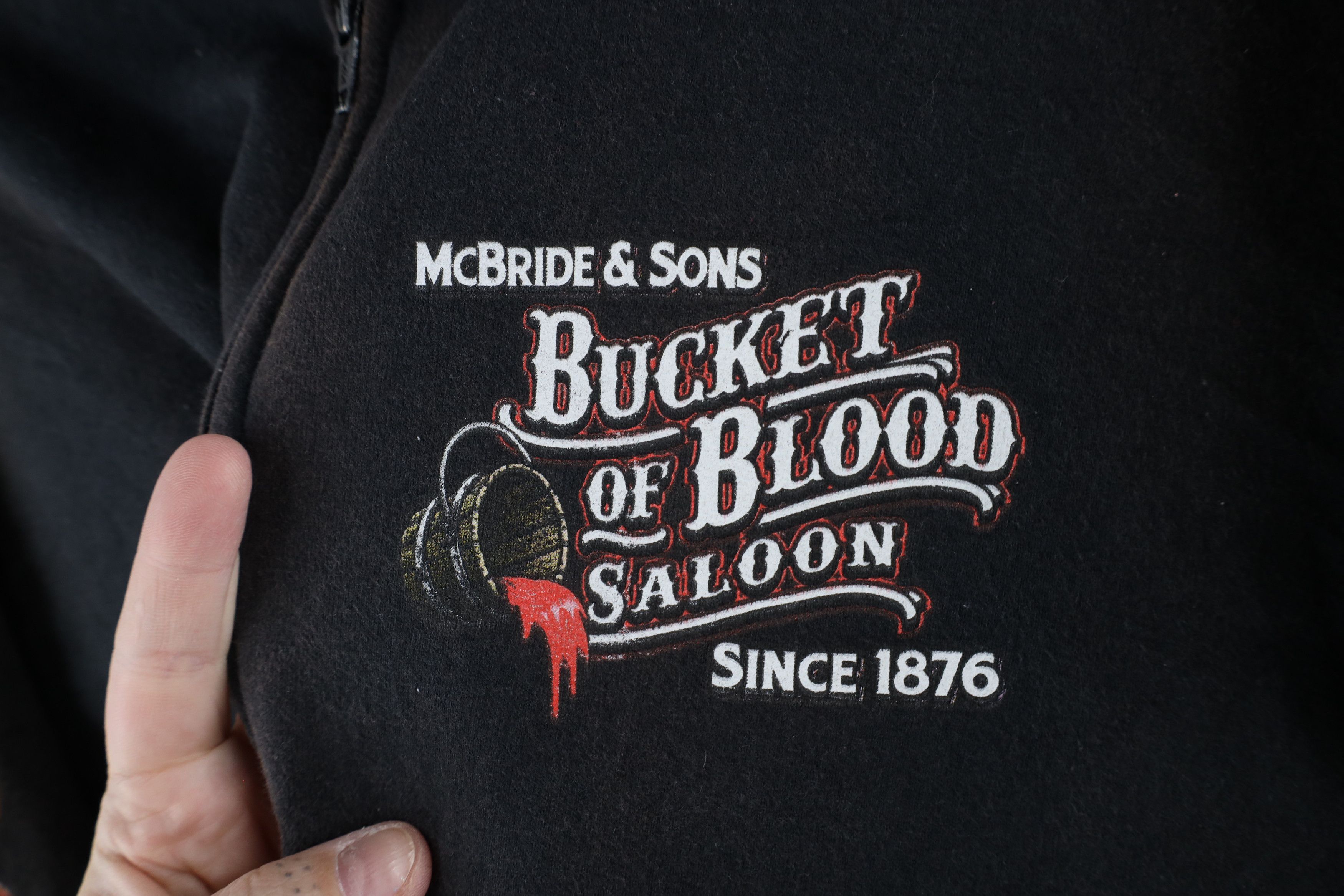 Vintage Vintage Y2K Streetwear of Blood Saloon Fire Flames Hoodie Size US XL / EU 56 / 4 - 6 Thumbnail