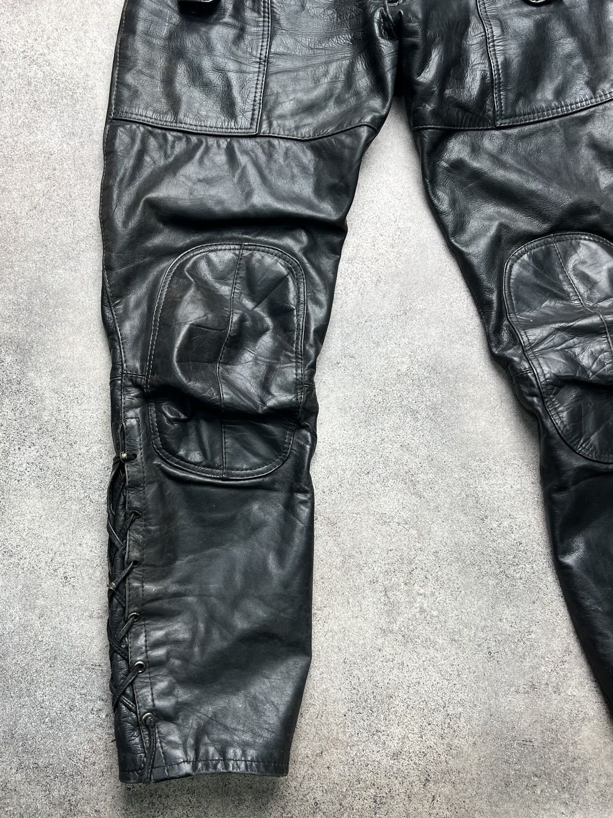 Vintage Vintage genuine leather biker pants Size US 33 - 2 Thumbnail