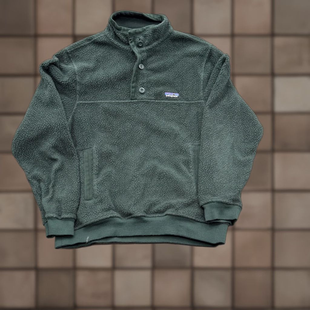 Patagonia Patagonia Sweatshirt Mens Small Green Snap Pullover Pockets Fleece Outdoor Size US S / EU 44-46 / 1 - 1 Thumbnail
