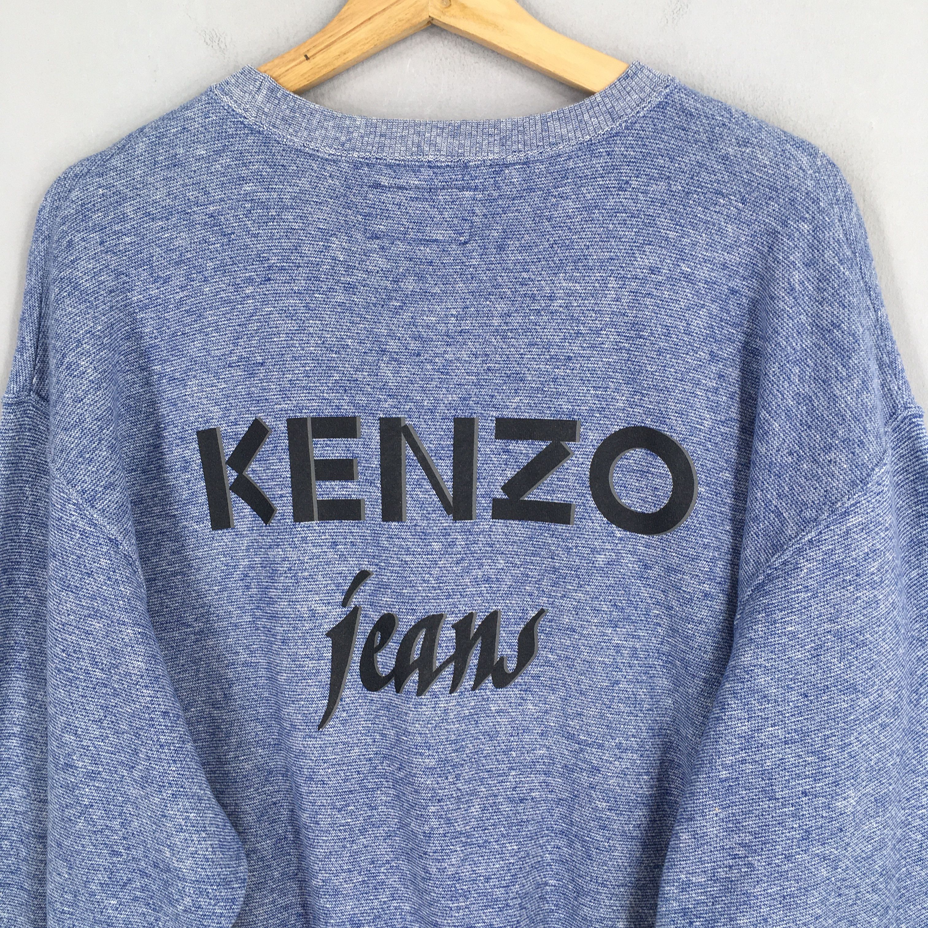 Kenzo × Vintage Vintage Kenzo Jeans Blue Sweatshirt Medium Size US M / EU 48-50 / 2 - 2 Thumbnail