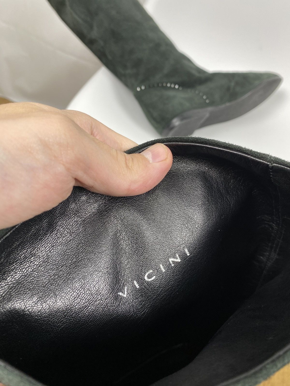 Other Vicini Genuine Suede Dark Green Boots Knee Length size 39.5 Size US 9.5 / IT 39.5 - 10 Thumbnail