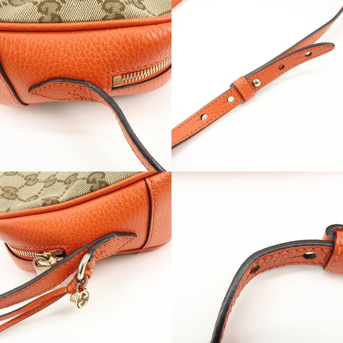 Gucci Gucci GG Canvas & Leather Crossbody Bag Orange Size ONE SIZE - 4 Thumbnail