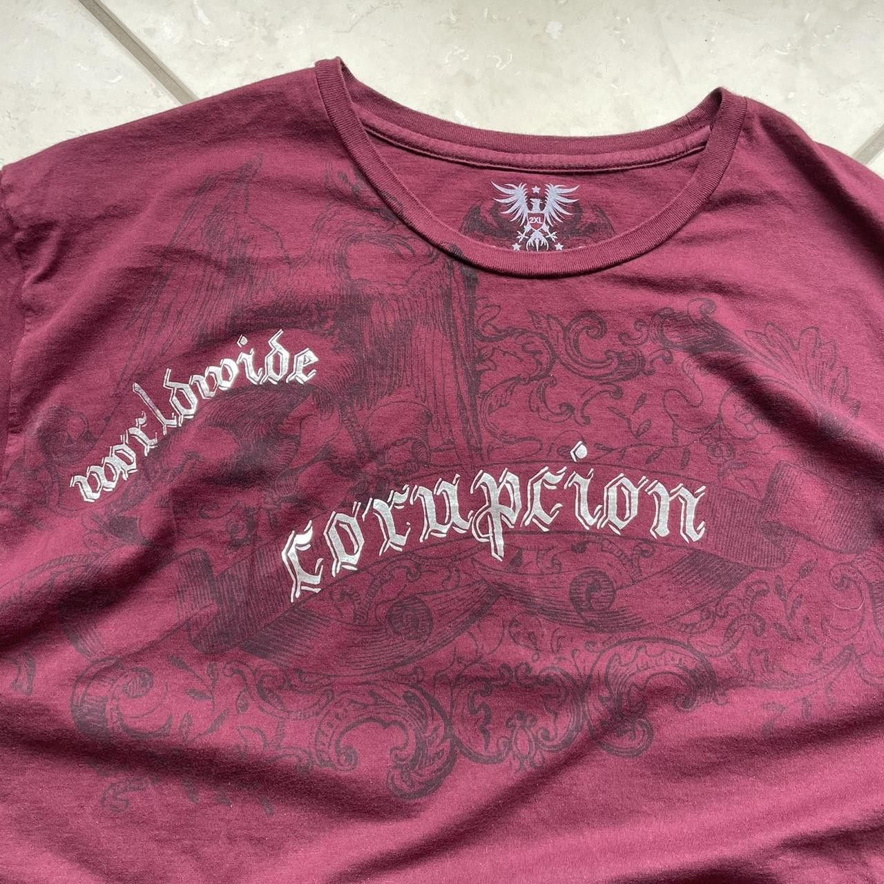 Affliction × Vintage Vintage Y2K World Corruption Affliction Style Graphic Tee Size US XXL / EU 58 / 5 - 2 Thumbnail