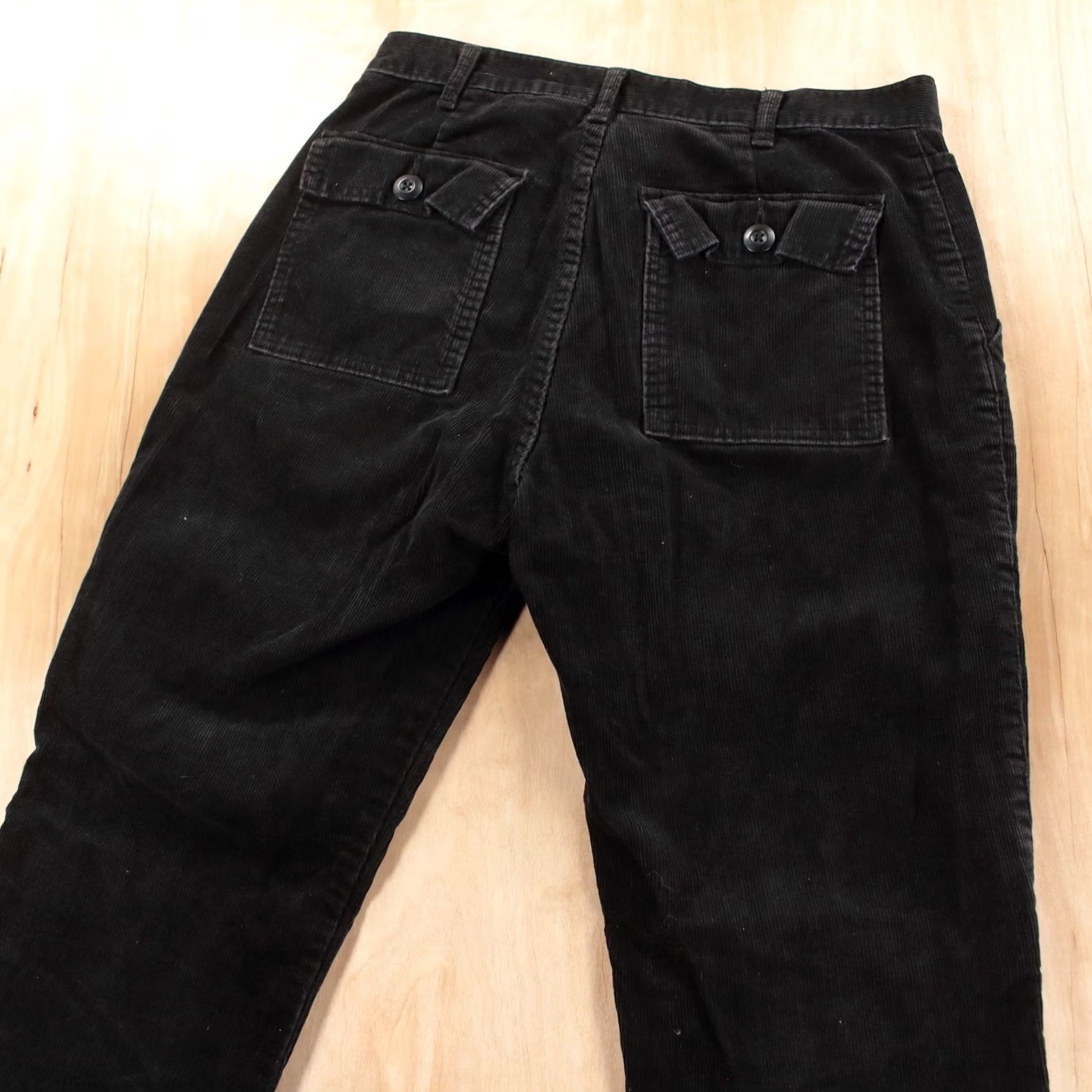 Gap GAP Womens Military Surplus Style Flared Corduroy Pants sz 8 Black Corduroy Flare 32 Inseam Womens Size 30" / US 8 / IT 44 - 4 Thumbnail