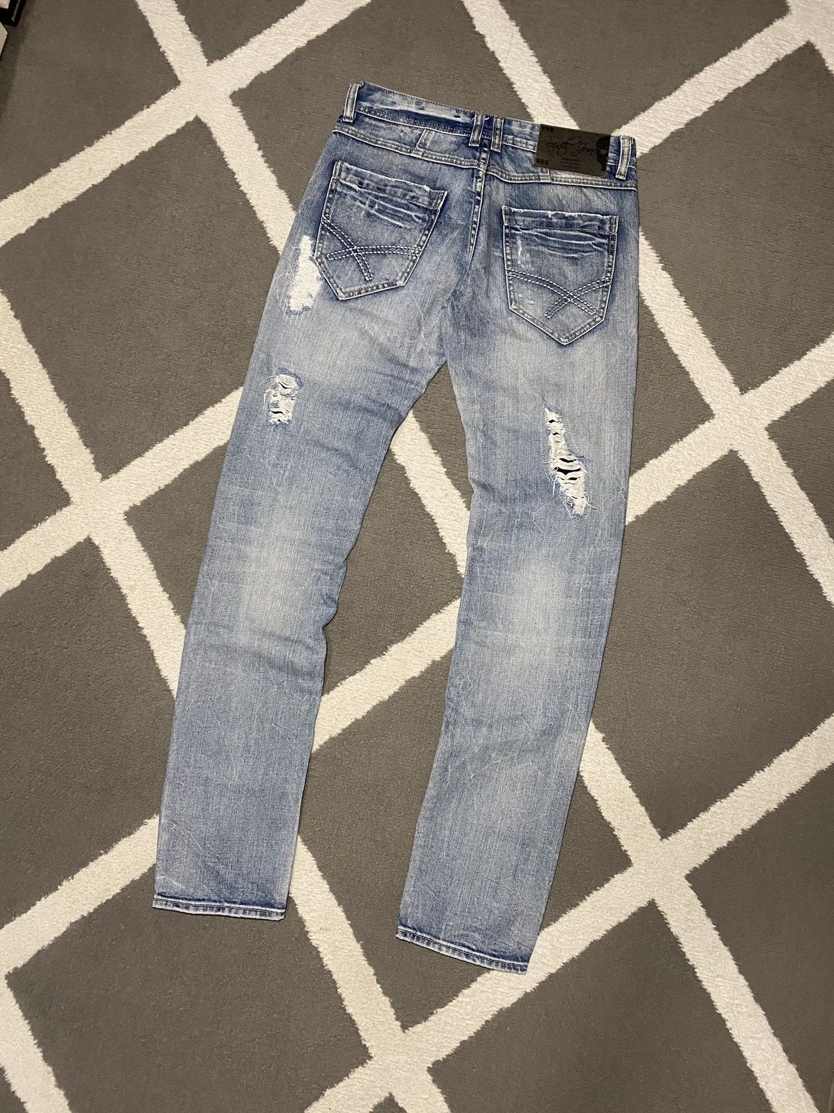Designer × Vintage Men’s distressed Slim Fit Denim Pants Trousers Drill Size US 28 / EU 44 - 11 Thumbnail