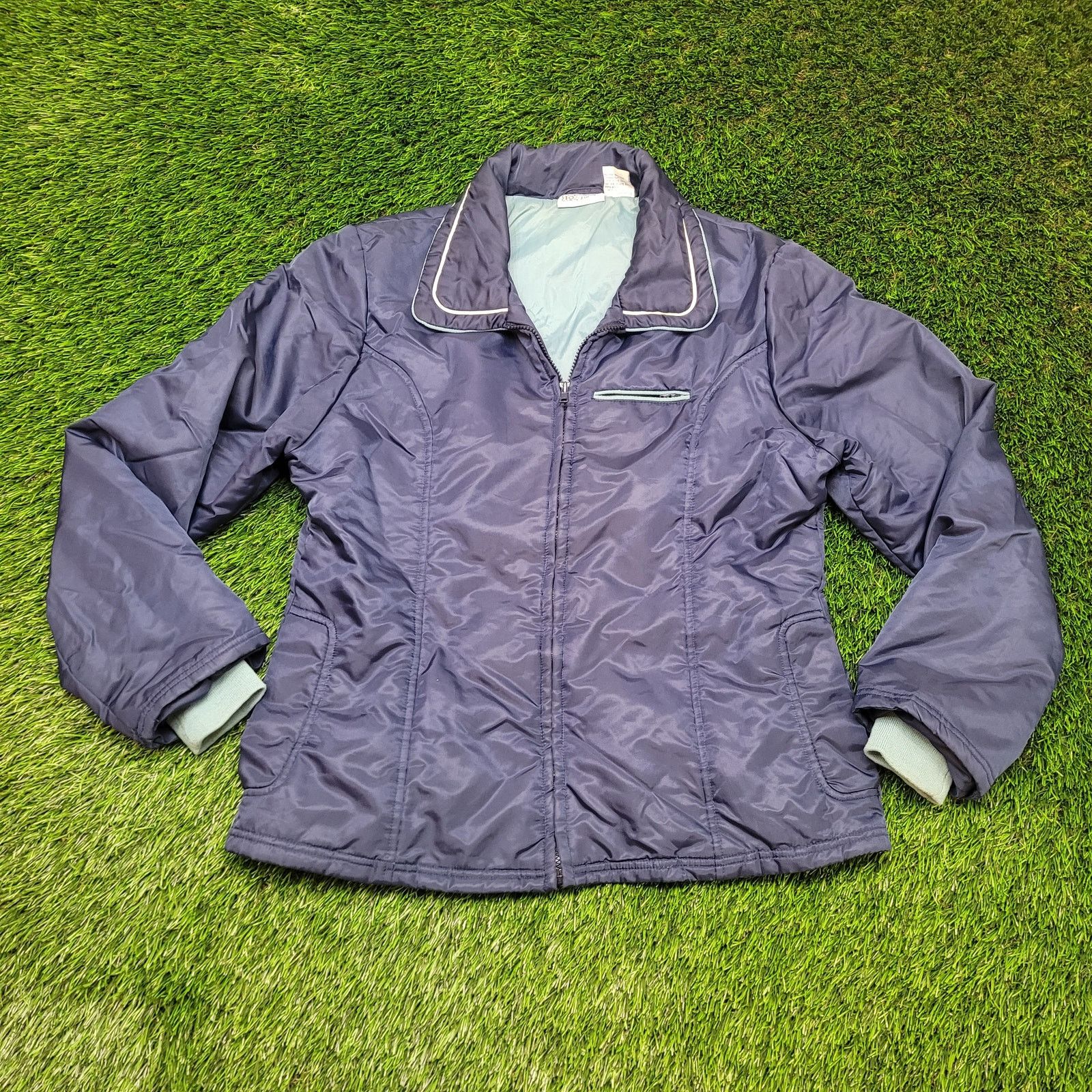 Vintage VTG 80s 10speed Piped Bomber Jacket Womens L Indie Puffer Size L / US 10 / IT 46 - 1 Thumbnail