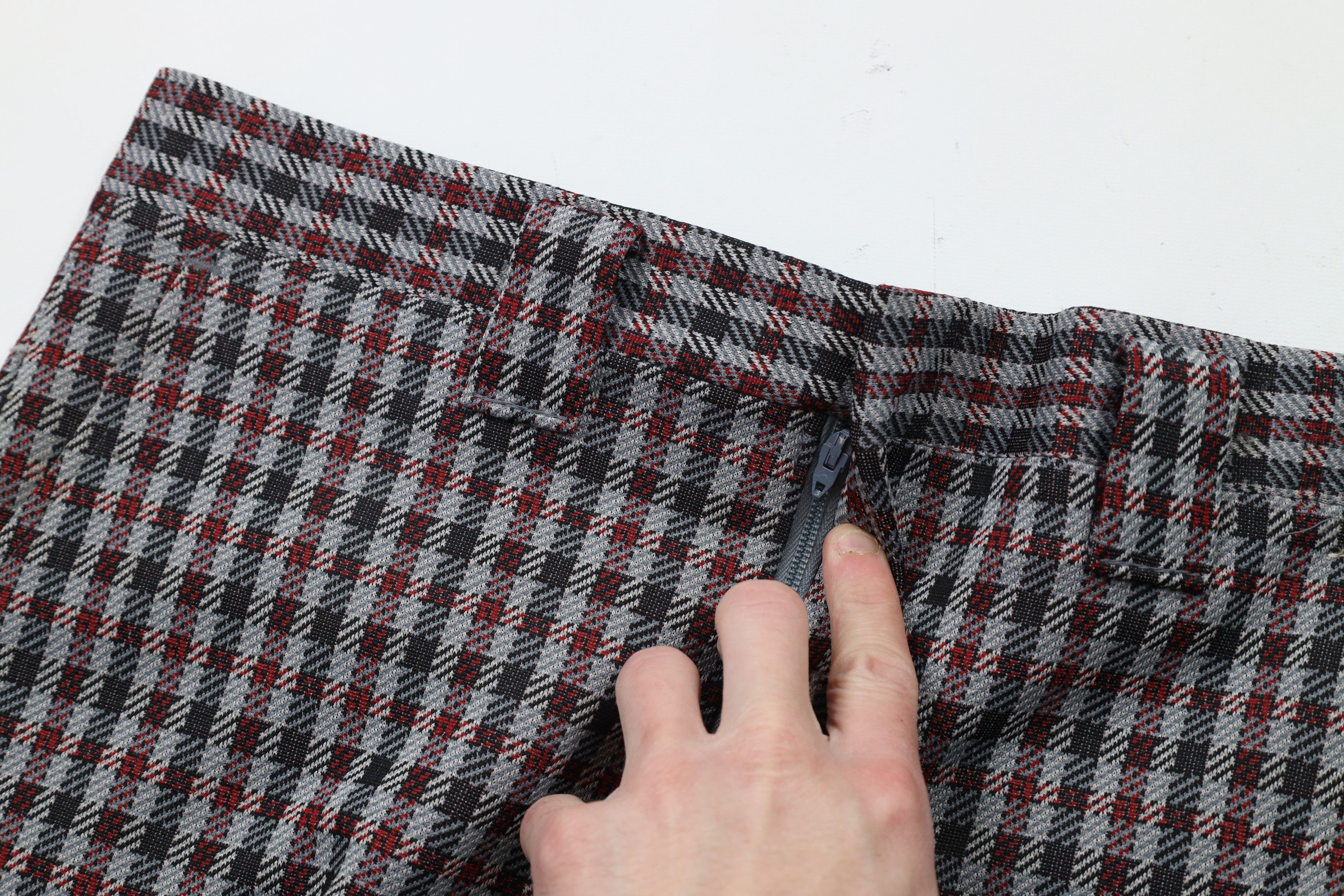 Vintage Vintage 70s Streetwear Cuffed Bell Bottoms Pants Plaid USA Size US 32 / EU 48 - 5 Thumbnail