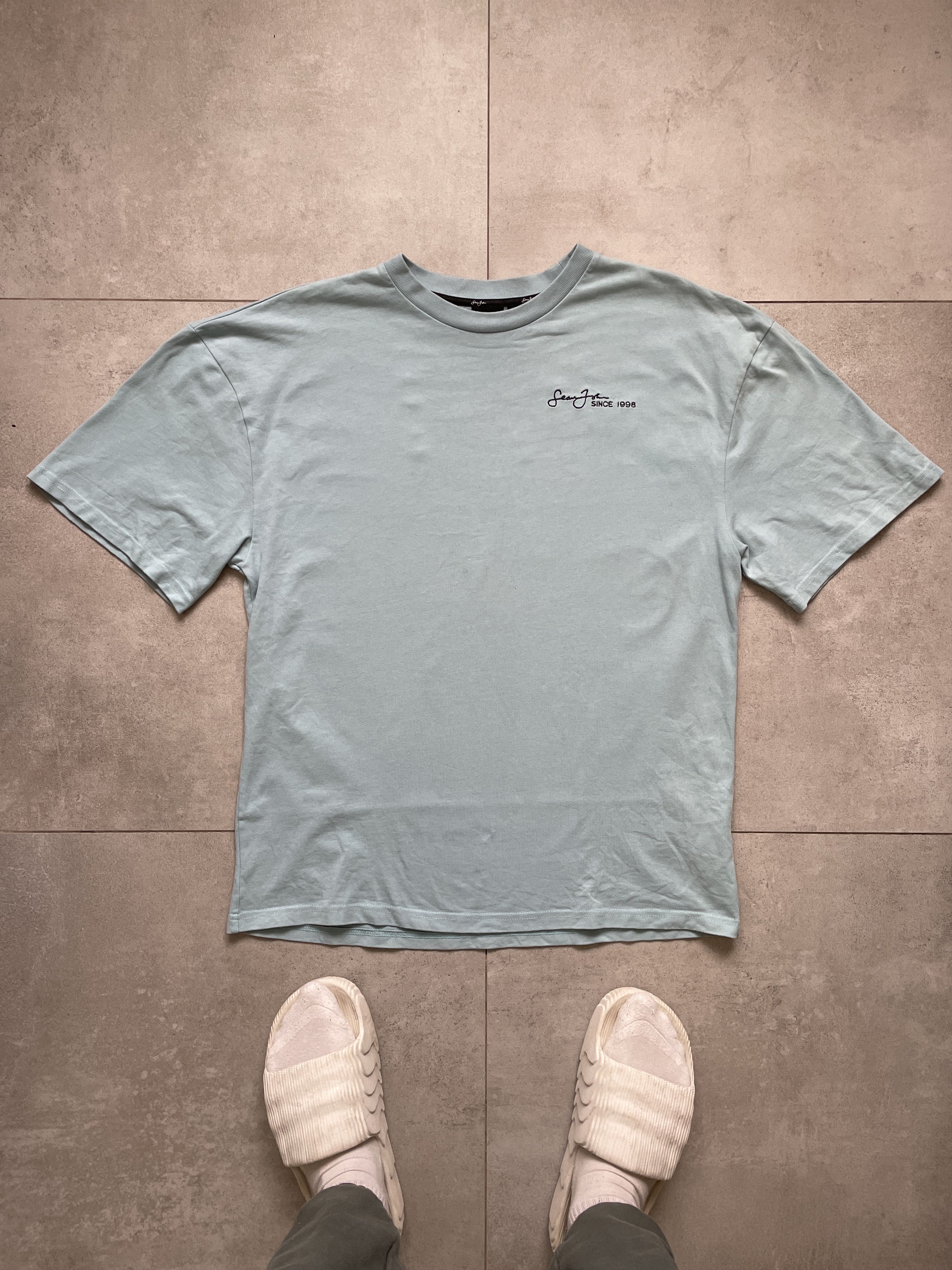 Sean John Y2K SEAN JOHN TURQOUISE OVERSIZED BIG LOGO RAP TEE Size US XL / EU 56 / 4 - 3 Thumbnail
