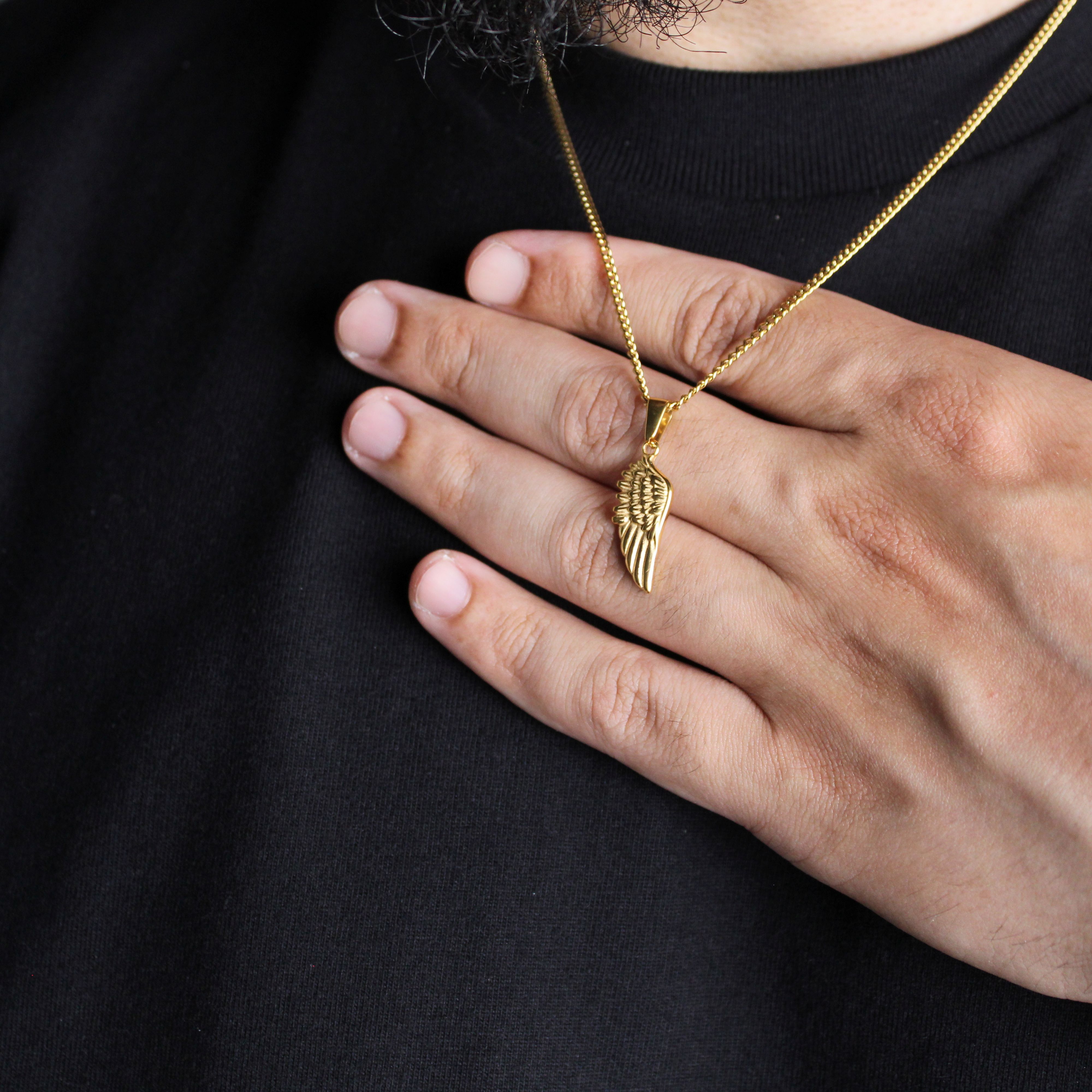 Jewelry Gold Wing Pendant Chain Necklace Size ONE SIZE - 2 Thumbnail