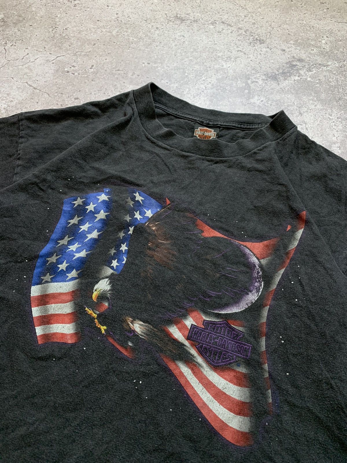 Harley Davidson × Vintage 1998 Vintage Harley Davidson Detroit Eagle T-Shirt Size US XL / EU 56 / 4 - 2 Thumbnail