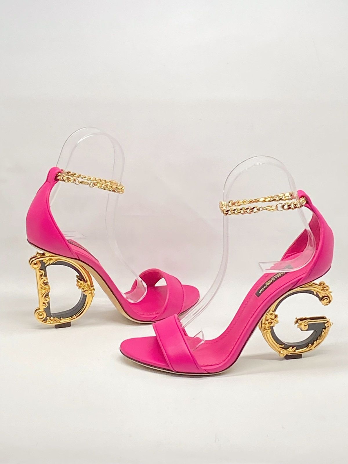 Dolce & Gabbana Dolce&Gabbana Sculpted-Heel DG Leather Sandals size 36.5 Size US 6.5 / IT 36.5 - 1 Thumbnail