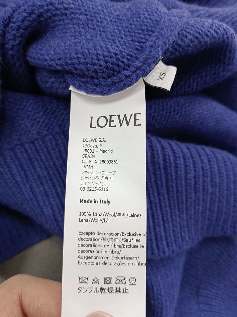Loewe LOEWE Rhinestone logo knitted round neck sweater blue Size XS / US 0-2 / IT 36-38 - 5 Thumbnail