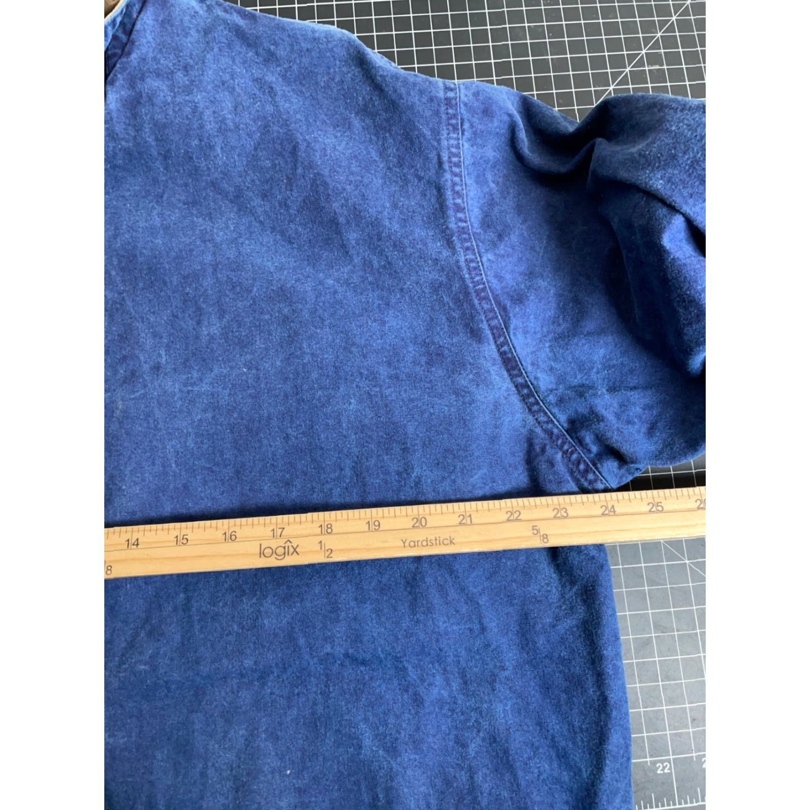 Eddie Bauer VINTAGE 90s Eddie Bauer Canvas Chore Jacket Women's Large Faded Blue Corduroy Collar Size L / US 10 / IT 46 - 5 Thumbnail