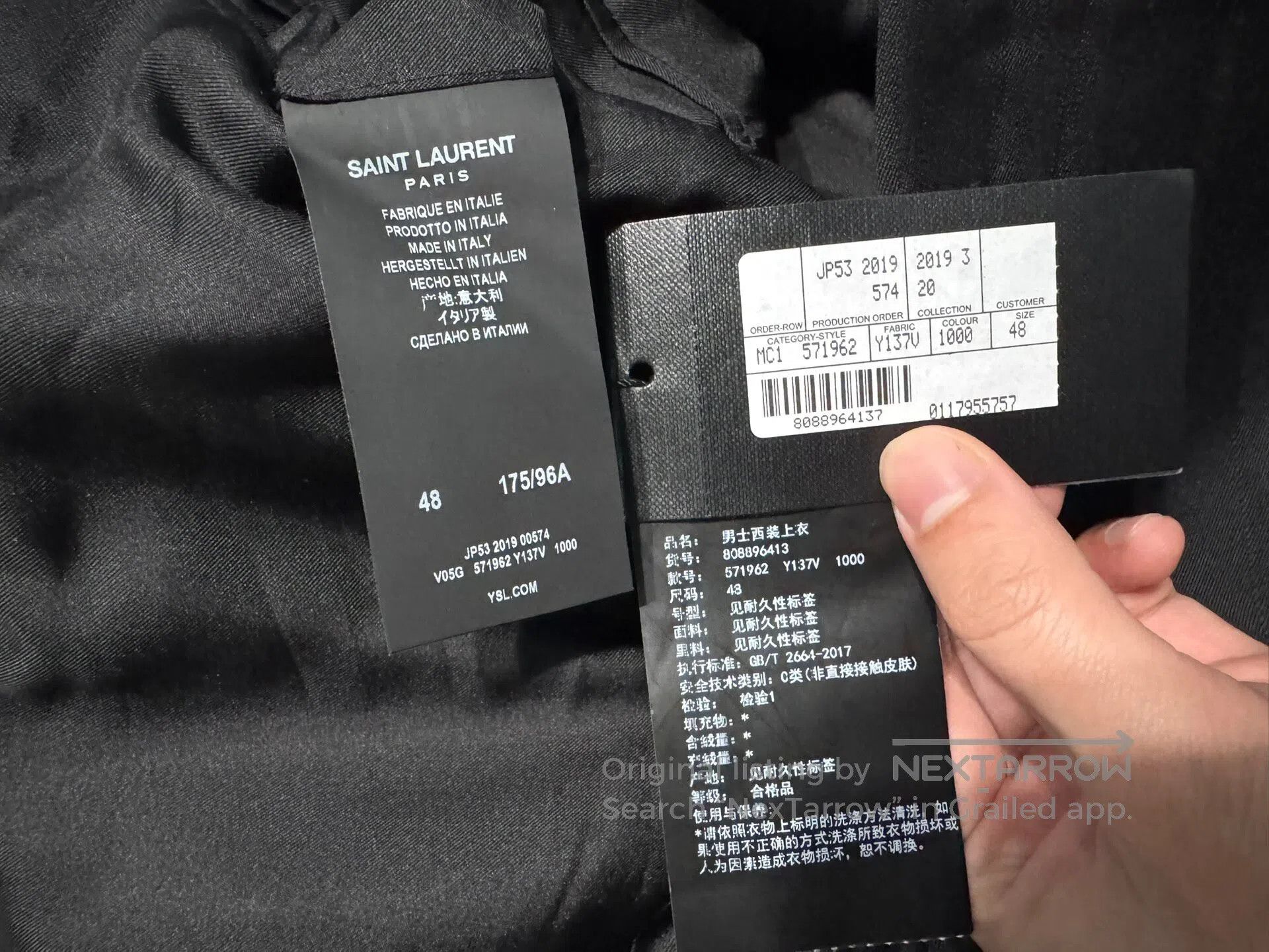Saint Laurent Paris Saint Laurent Paris Dark striped suit suit| Size US M / EU 48-50 / 2 - 4 Thumbnail