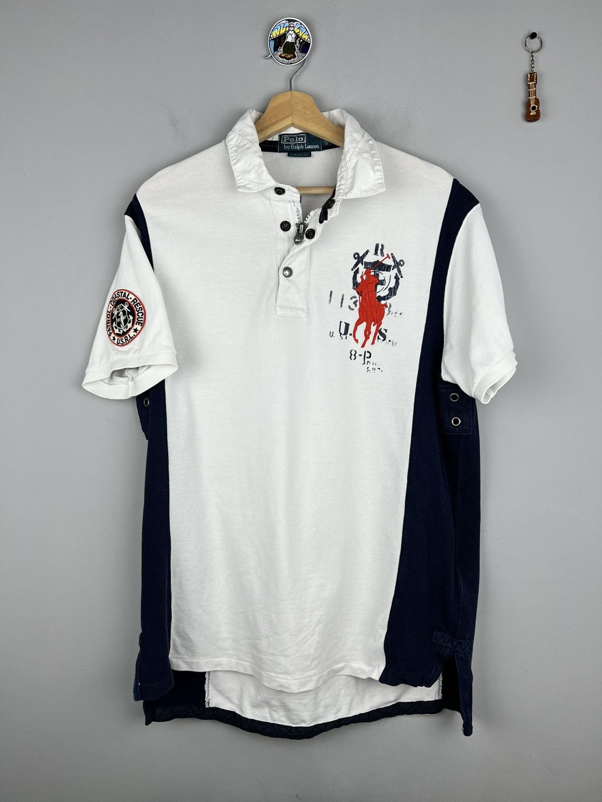 Polo Ralph Lauren × Vintage Rare Polo Ralph Lauren Big Logo Talon Zip Shirt Size US L / EU 52-54 / 3 - 1 Thumbnail