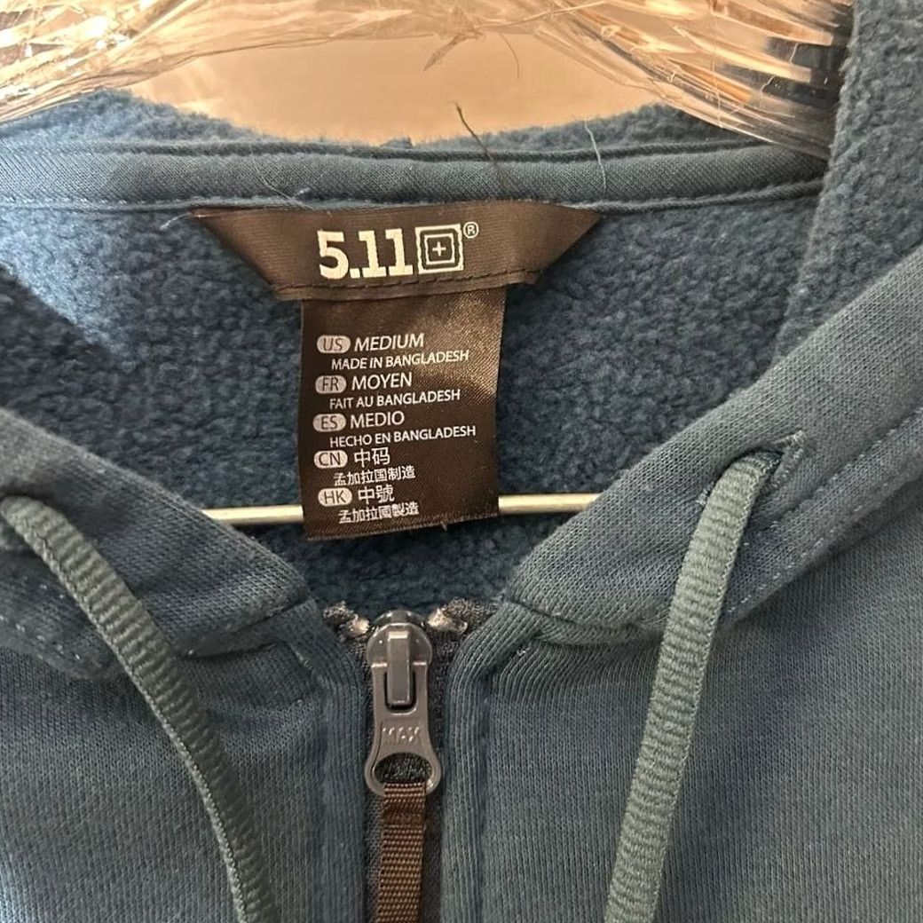 Vintage 5.11 Tactical Fleece Hooded Sweatshirt Men's Medium Blue Full Zip Engage Size US M / EU 48-50 / 2 - 3 Thumbnail