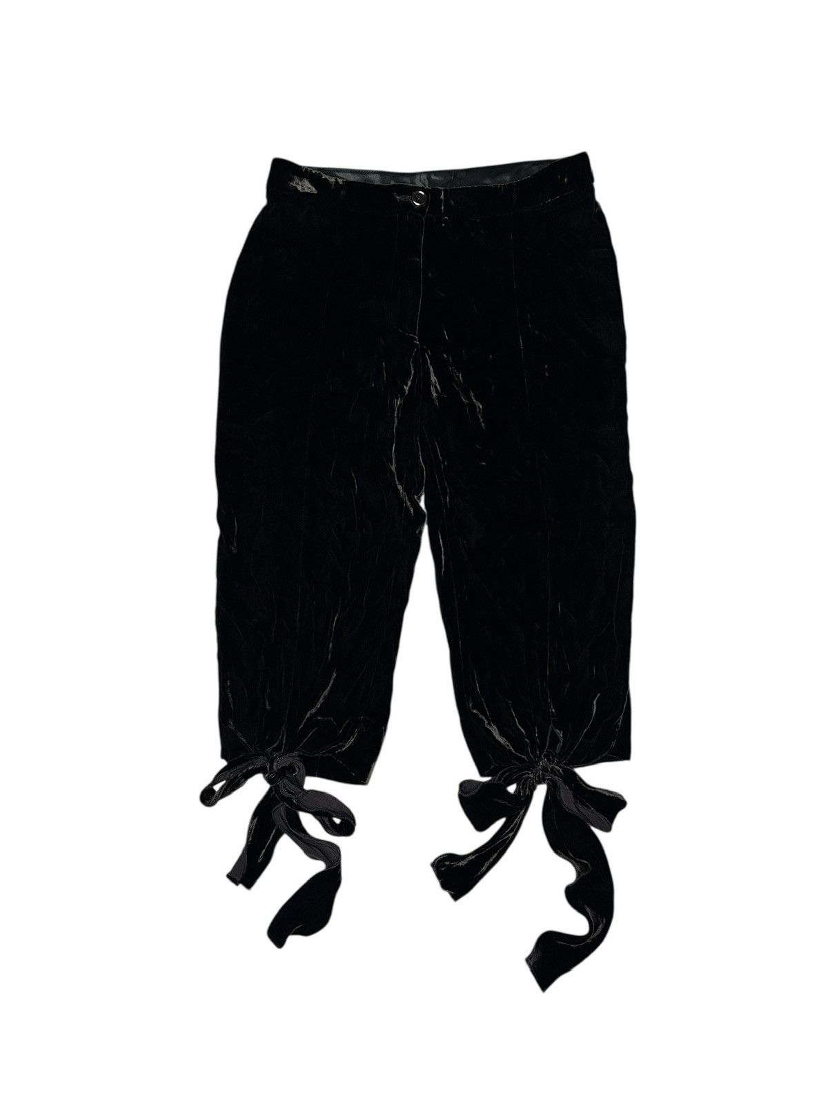 Moschino 90s Velour Bow Detail Shorts Size 27" / US 4 / IT 40 - 1 Thumbnail