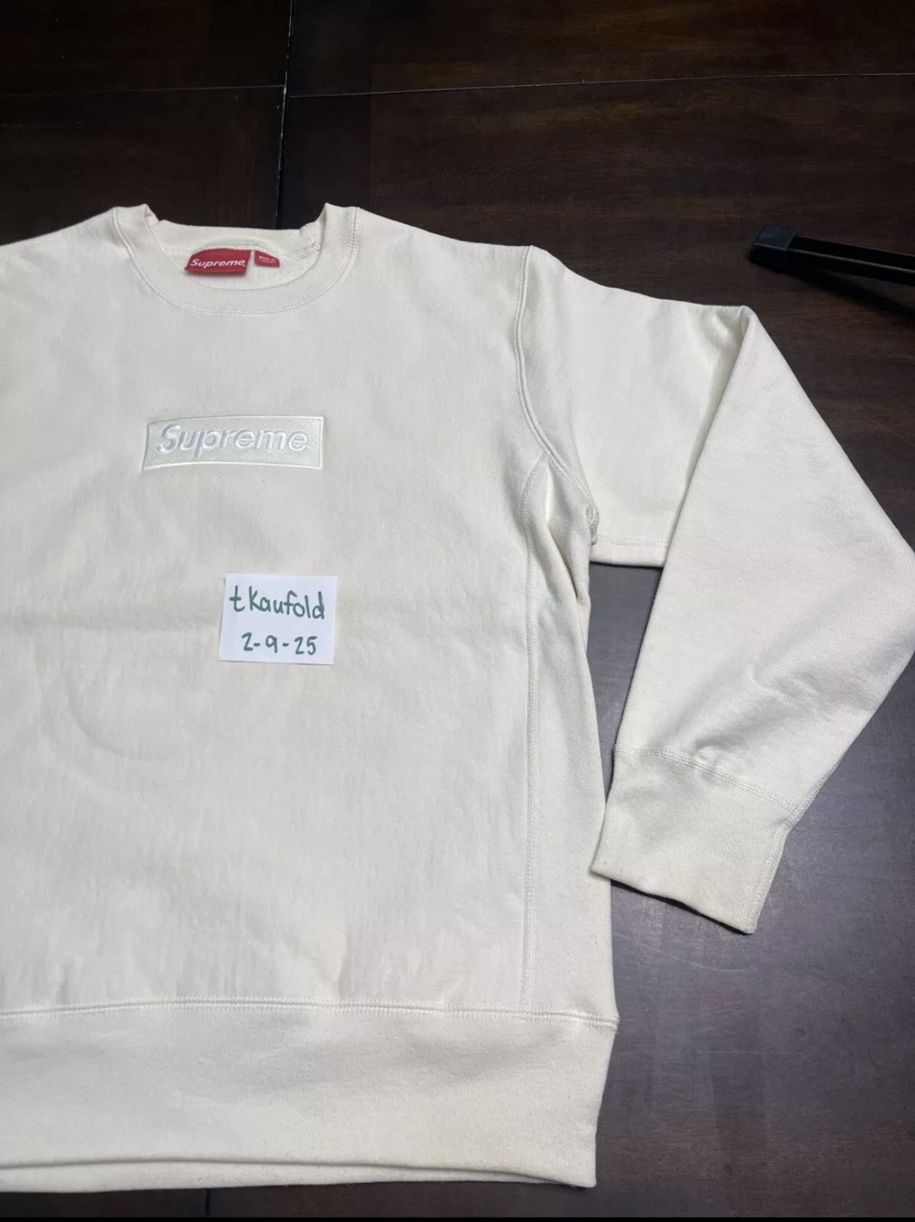 Supreme Supreme Box Logo Crewneck Natural Size Medium (FW18) Size US M / EU 48-50 / 2 - 3 Thumbnail