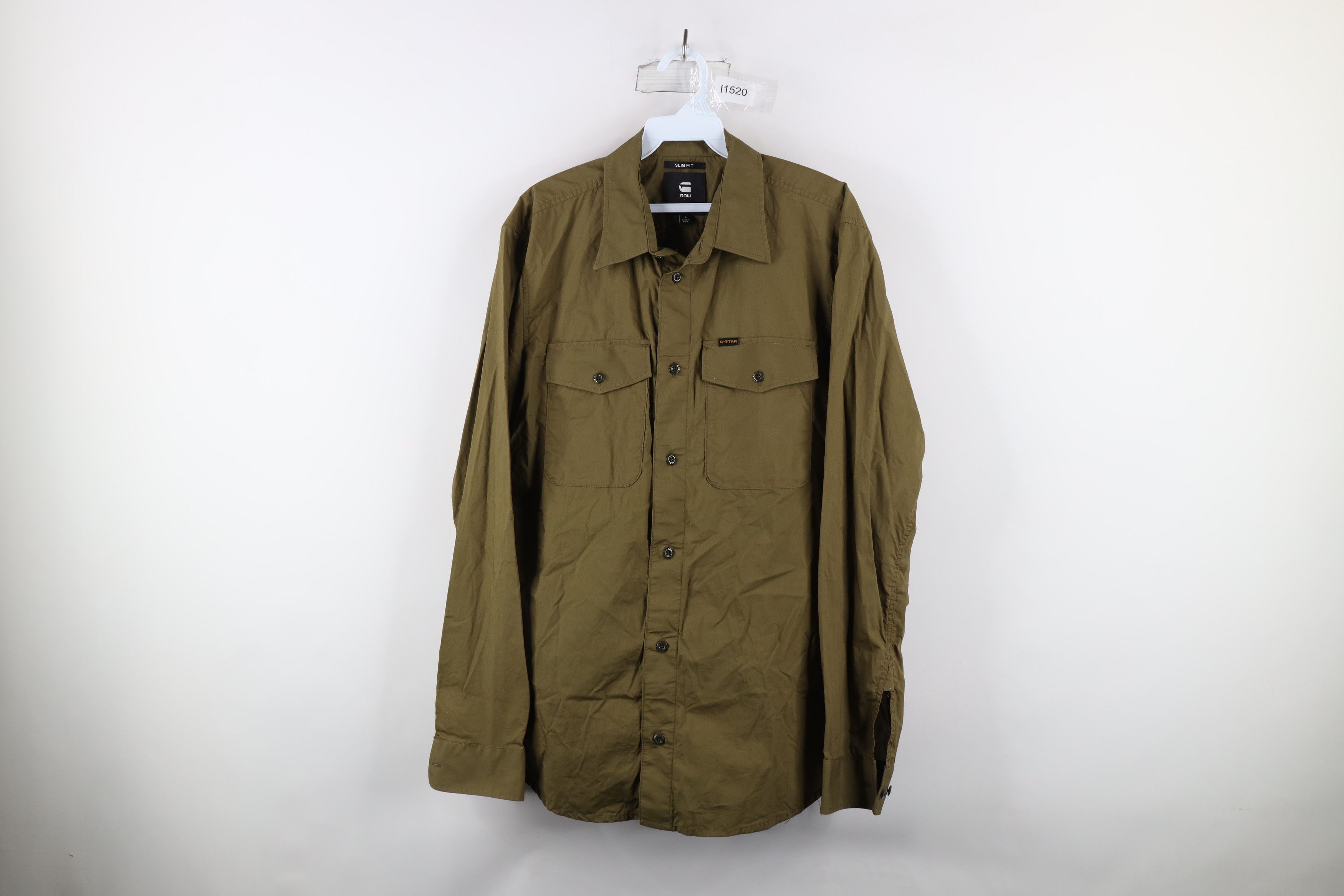 Vintage G Star Raw Spell Out Military Style Collared Button Shirt Size US L / EU 52-54 / 3 - 1 Thumbnail