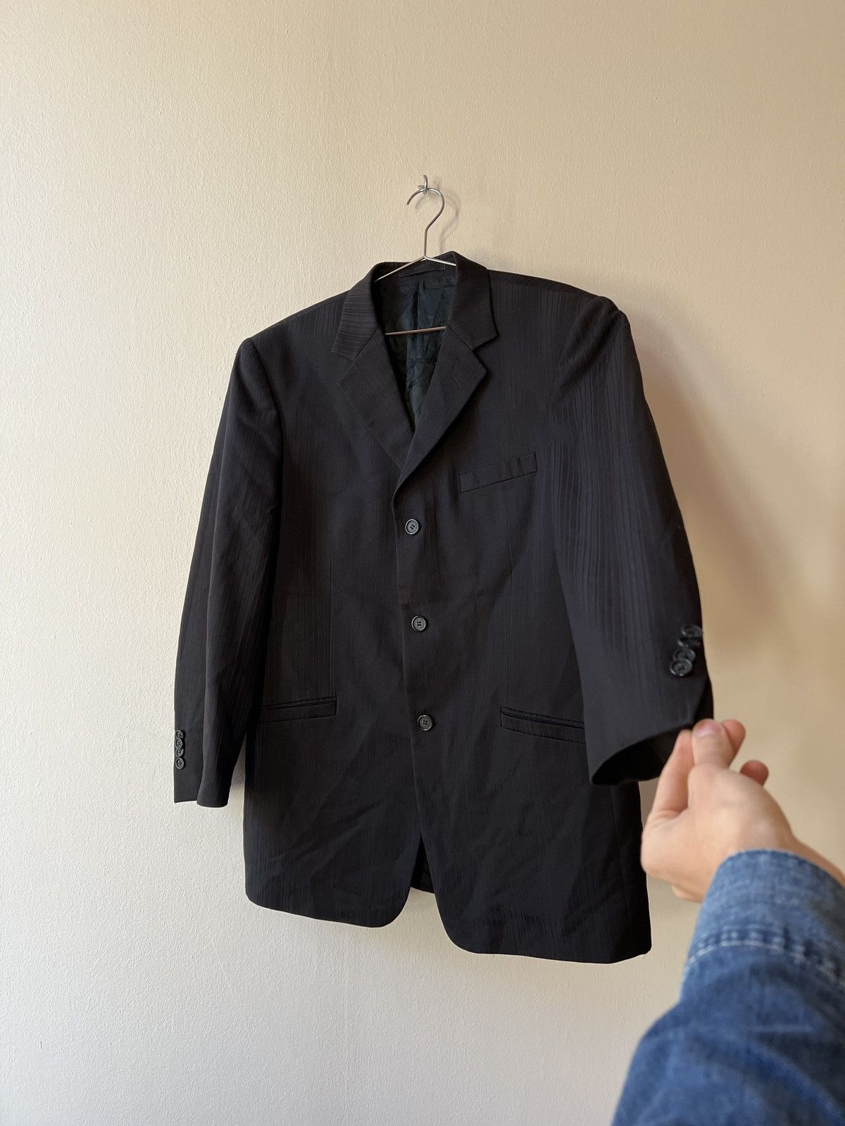 Versace Vintage Striped Versace Collection Wool Blazer Size 52L - 1 Thumbnail