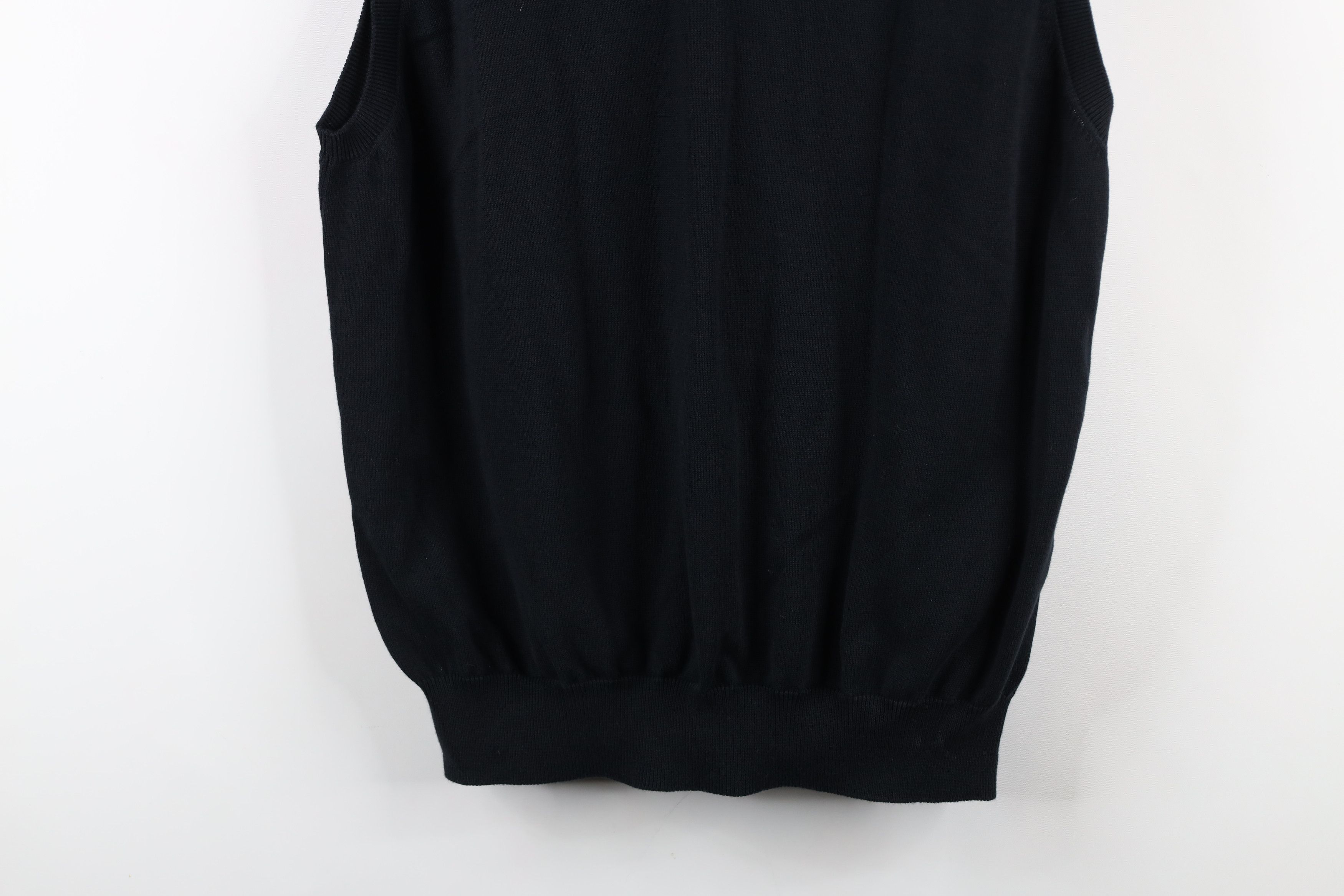 Vintage Vintage 90s Streetwear Blank Knit V-Neck Sweater Vest Black Size US L / EU 52-54 / 3 - 3 Thumbnail