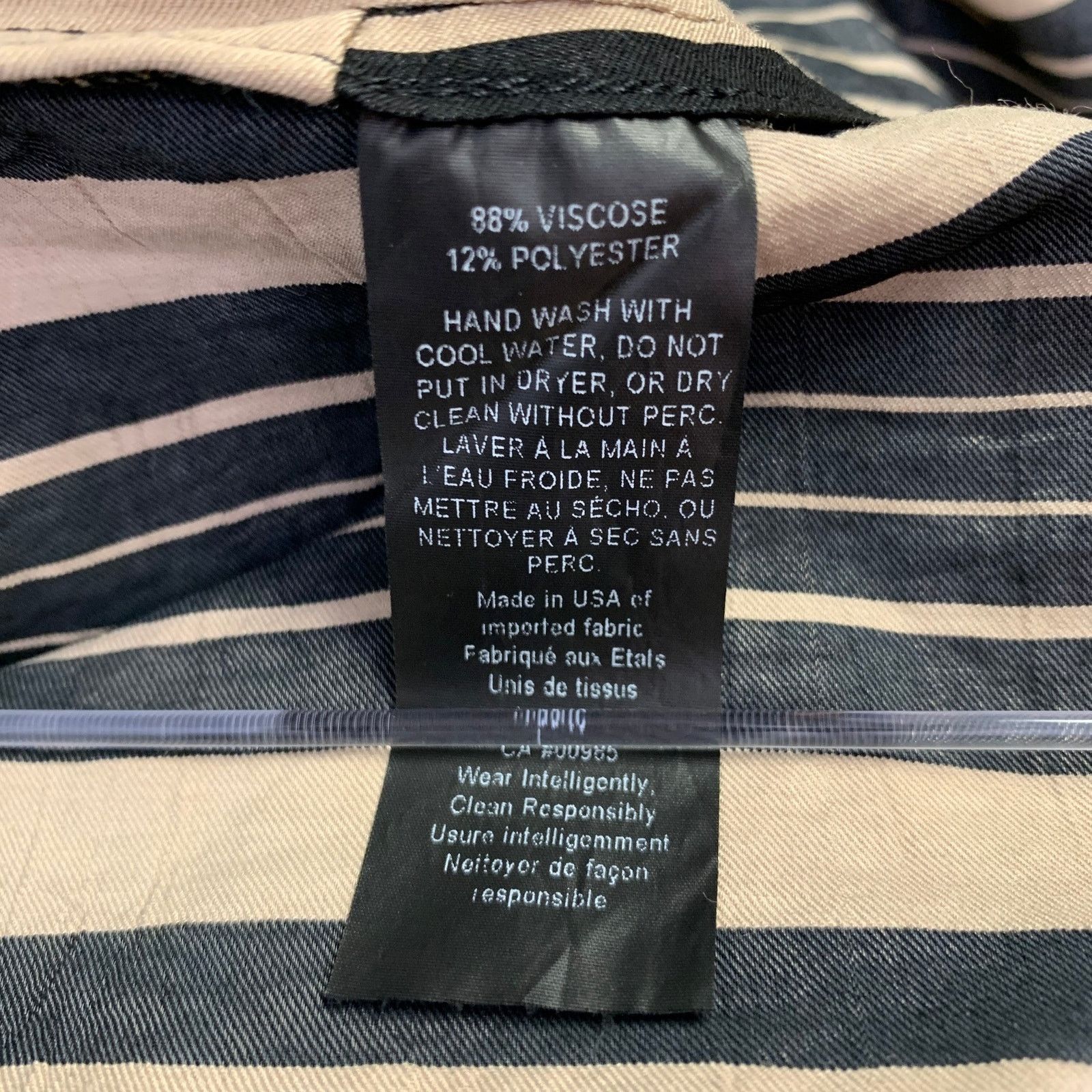 Other Size XS Black Beige Viscose Blend Stripe Tunic Long Dress Size XS / US 0-2 / IT 36-38 - 7 Thumbnail