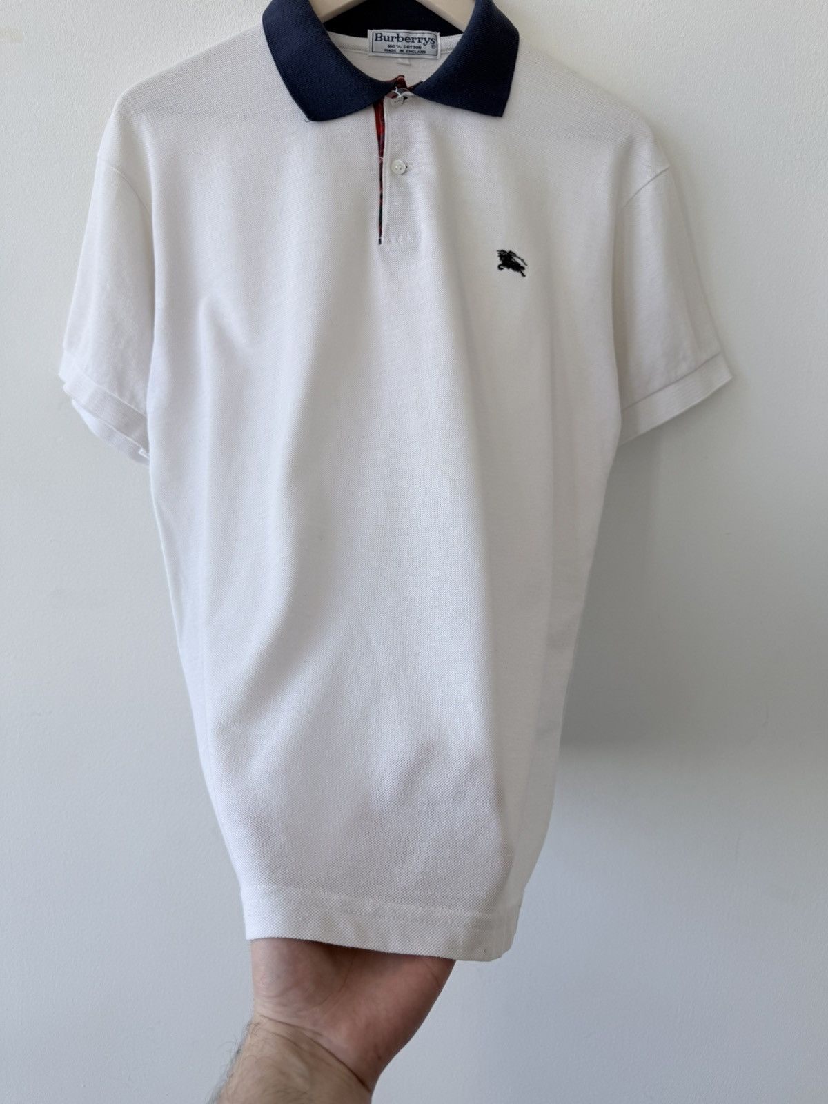 Burberry Burberrys Vintage White Polo Shirt 90s Size US L / EU 52-54 / 3 - 4 Thumbnail