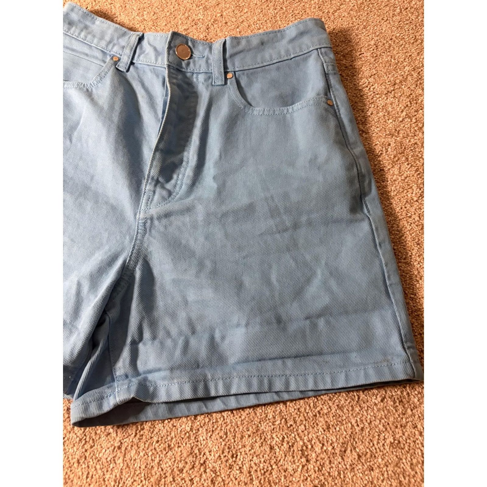 Zara ZARA Shorts Womens 6 Denim High Rise Relaxed Fit Button Fly Casual Blue Size 28" / US 6 / IT 42 - 3 Thumbnail