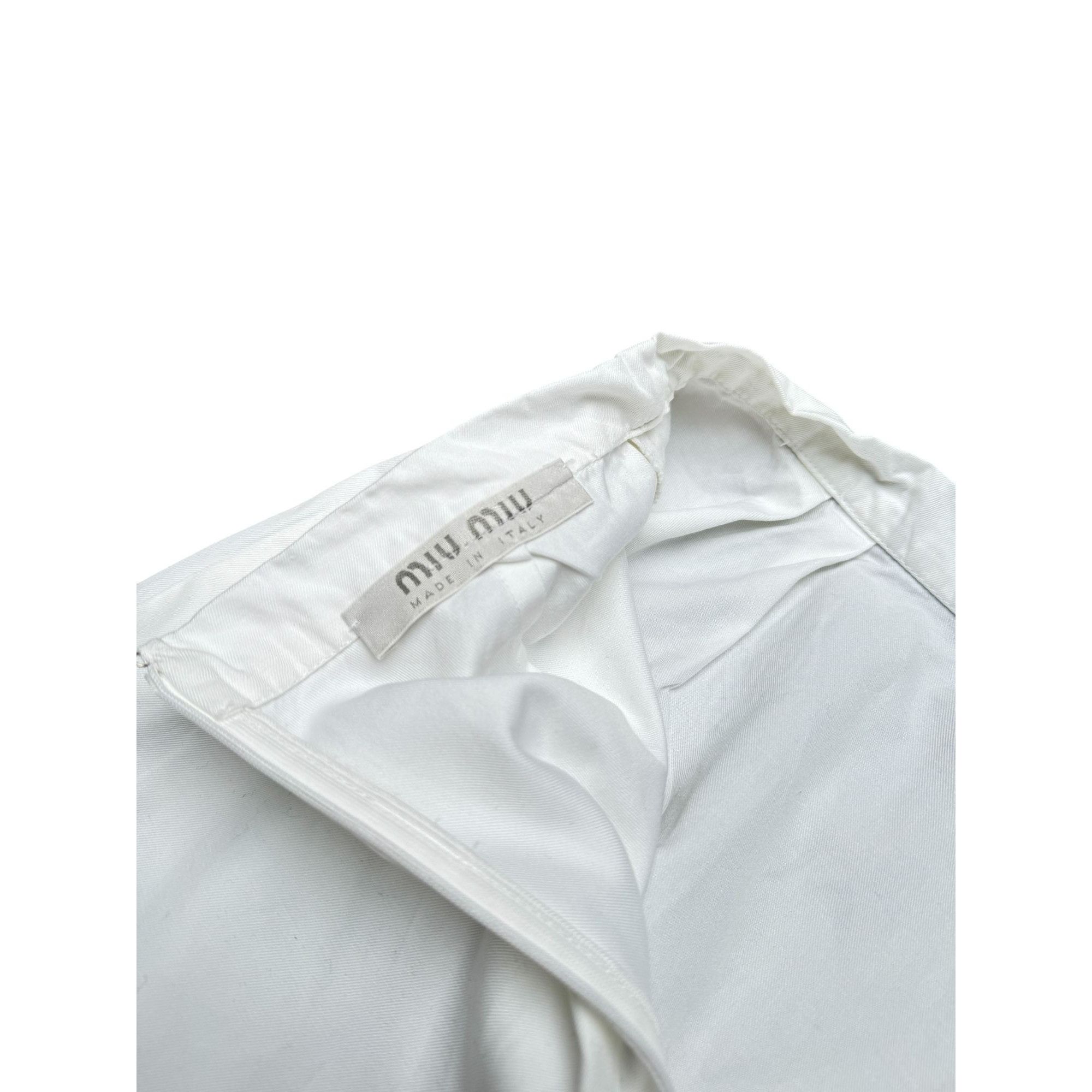Miu Miu White Cotton Skirt Size 30" / US 8 / IT 44 - 4 Thumbnail