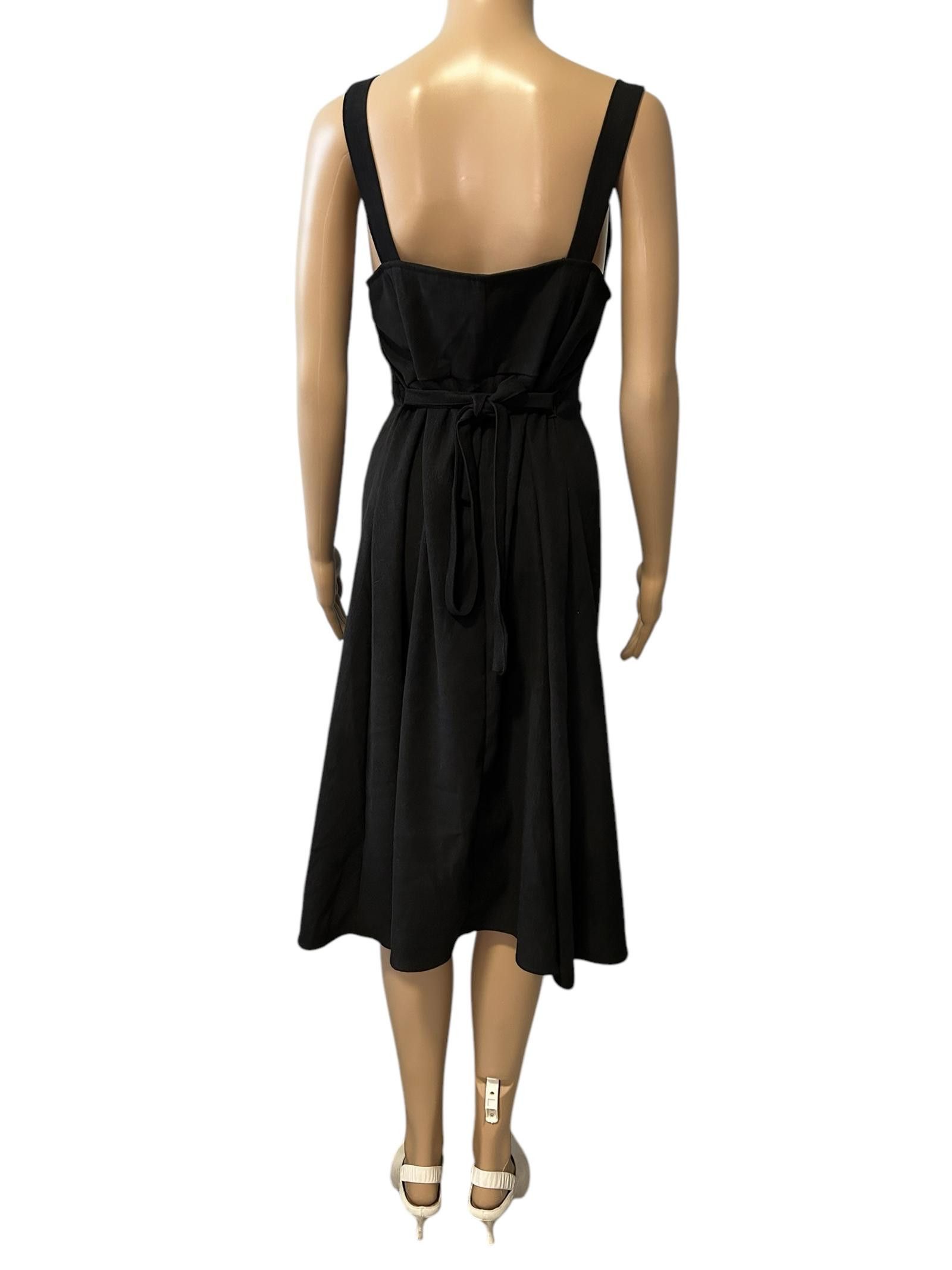 Daytona Elegant Black Midi Dress with Square Neckline Size S / US 4 / IT 40 - 4 Thumbnail