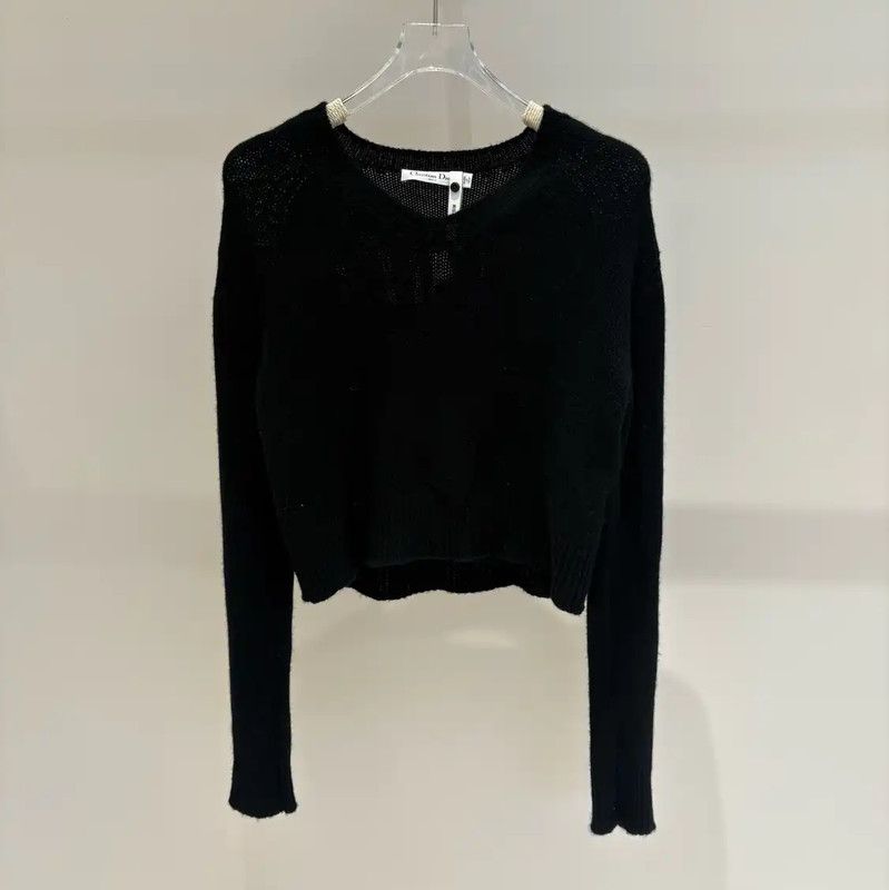 Dior Dior Black Cashmere Long Sleeve Pullover Sweater 0089 Size S / US 4 / IT 40 - 1 Thumbnail